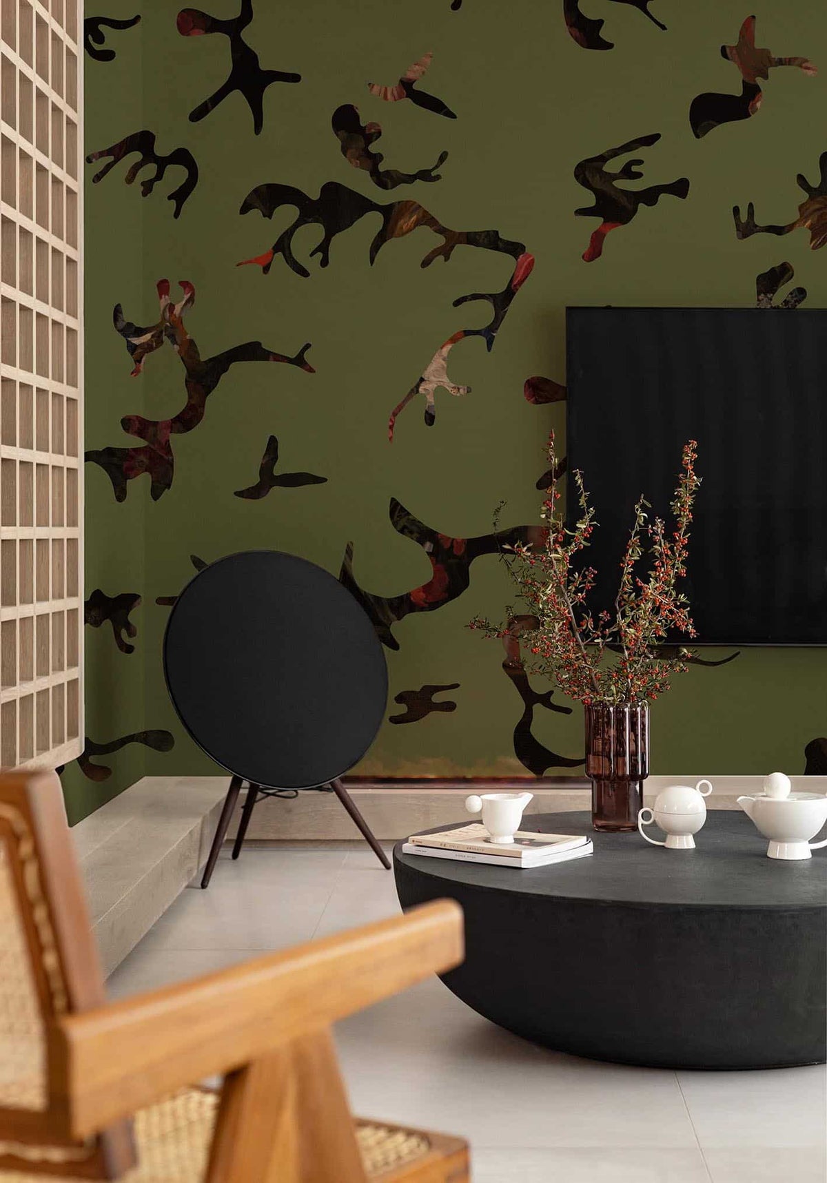 Papier peint Find Me in the Dark Verde Militare
