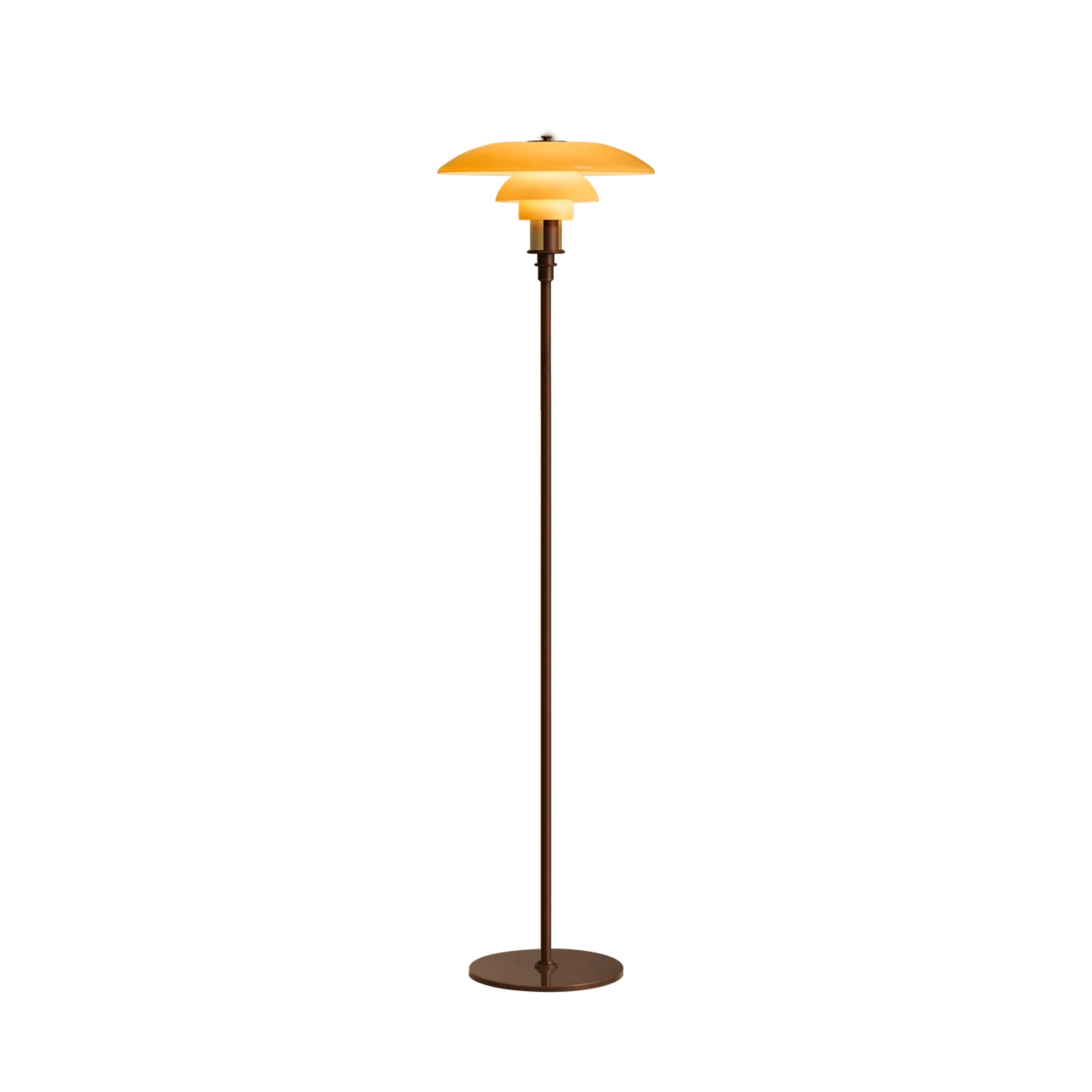 Lampe sur pied PH 3½-2½ en laiton vieilli de Louis Poulsen