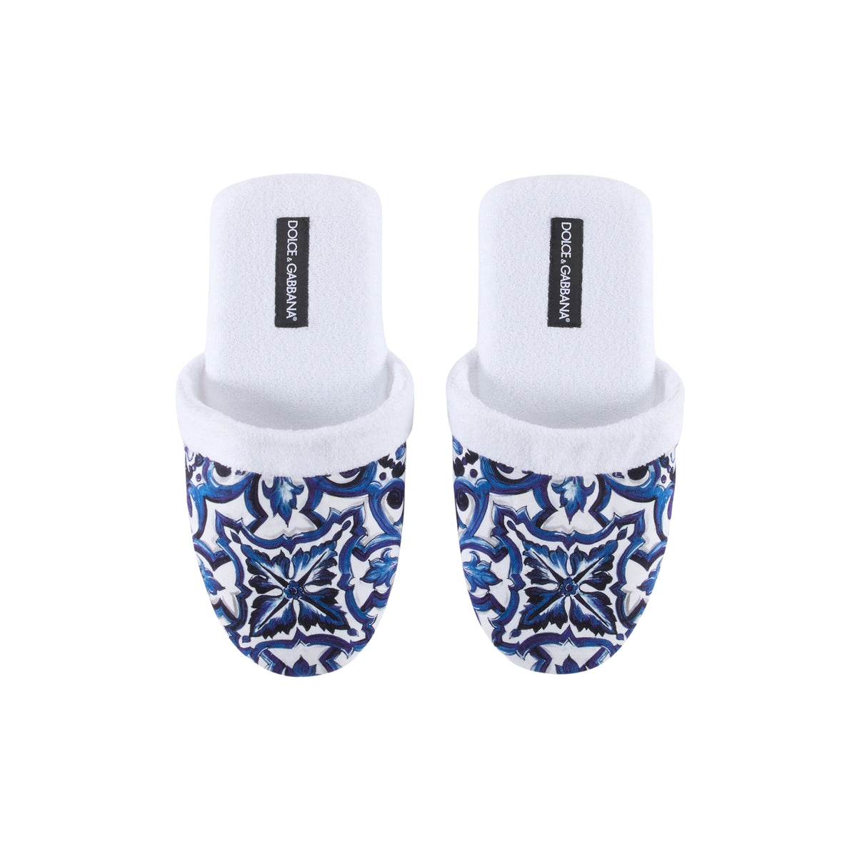 Chaussons en coton éponge Blu Mediterrano de Dolce & Gabbana Casa
