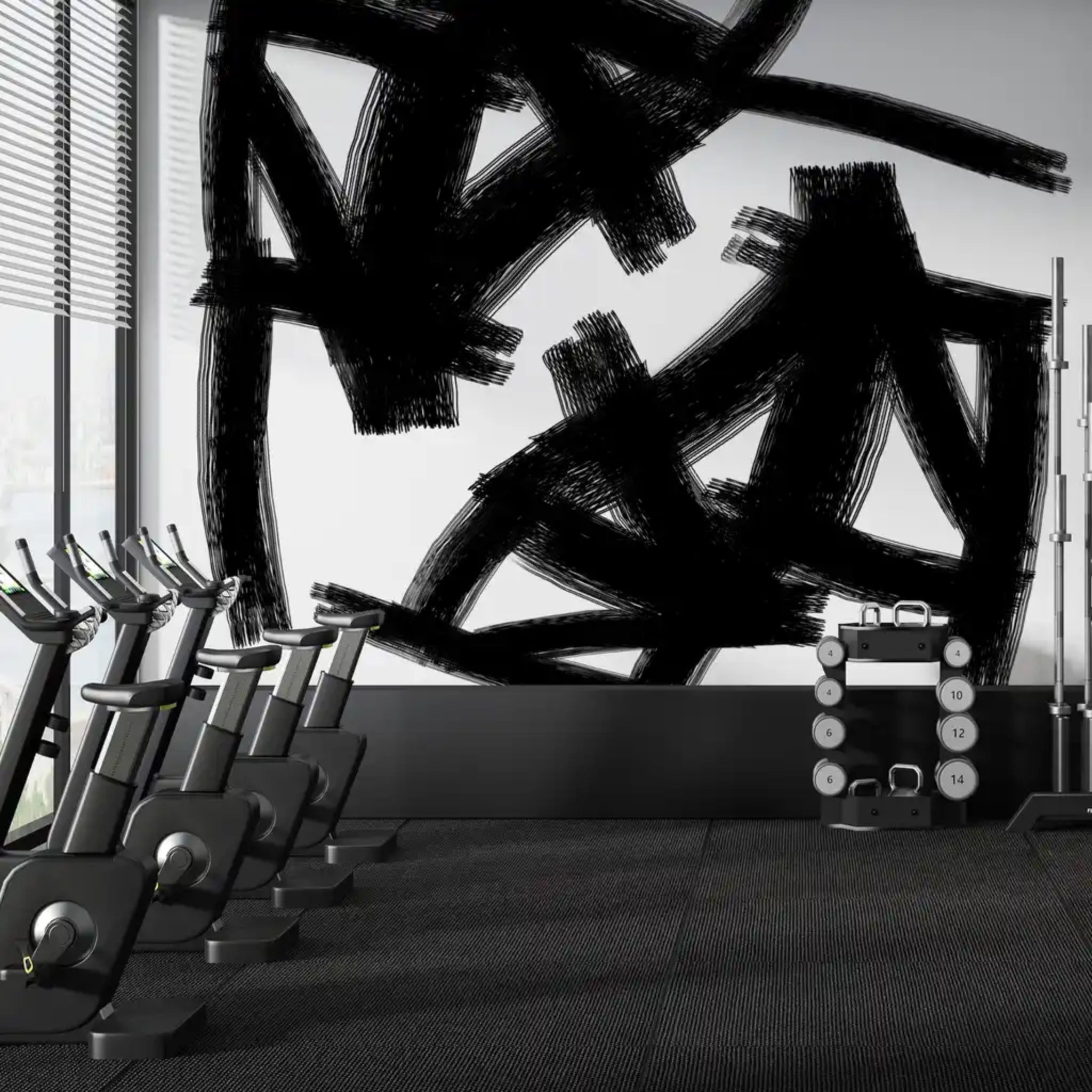 Papier peint Fusain chaos blanc de Nomad Design Mural