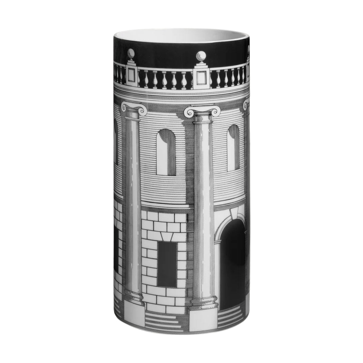 Vase cylindrique moyen Fornasetti Casa con Colonne de Fornasetti | Maison Territo