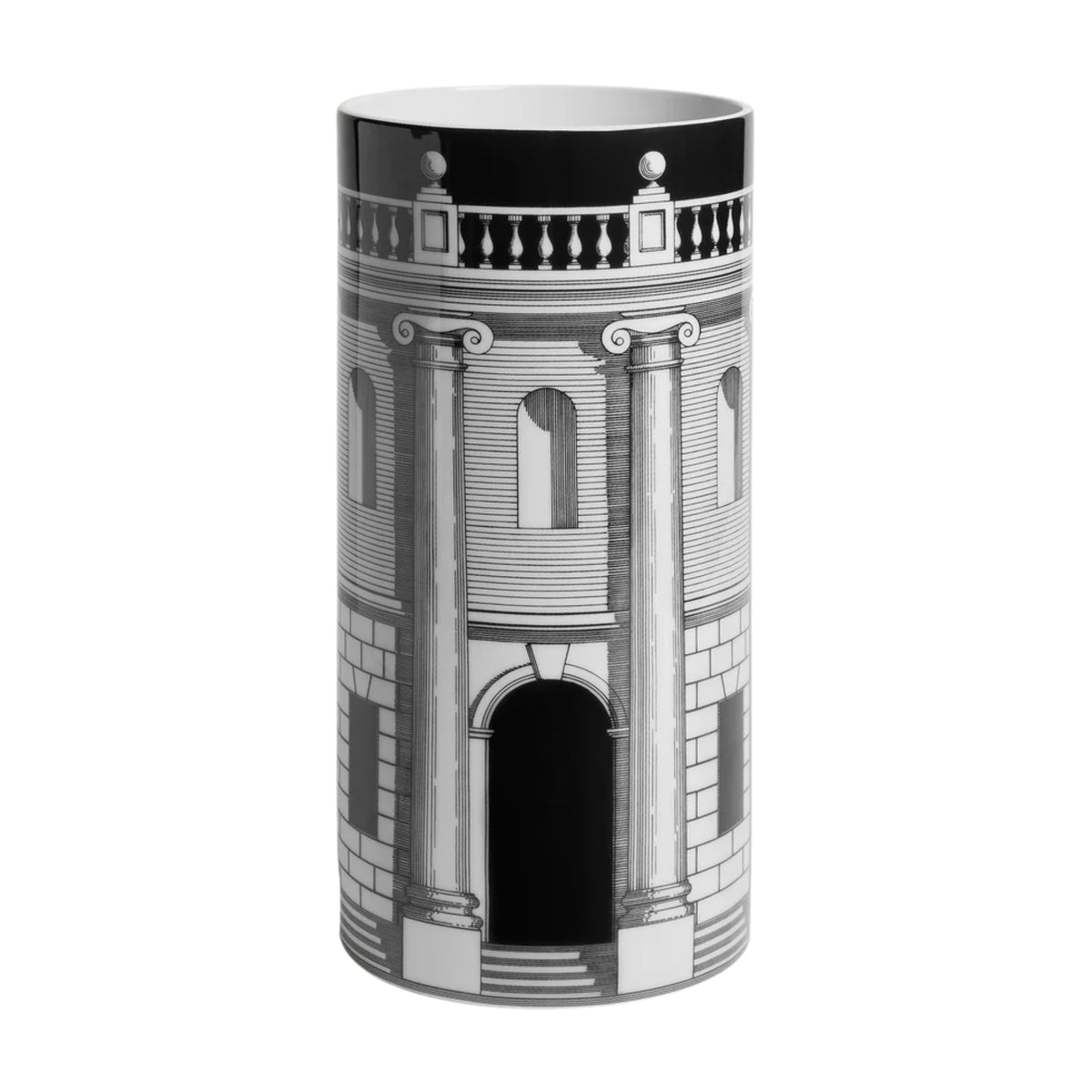 Vase cylindrique moyen Fornasetti Casa con Colonne de Fornasetti | Maison Territo
