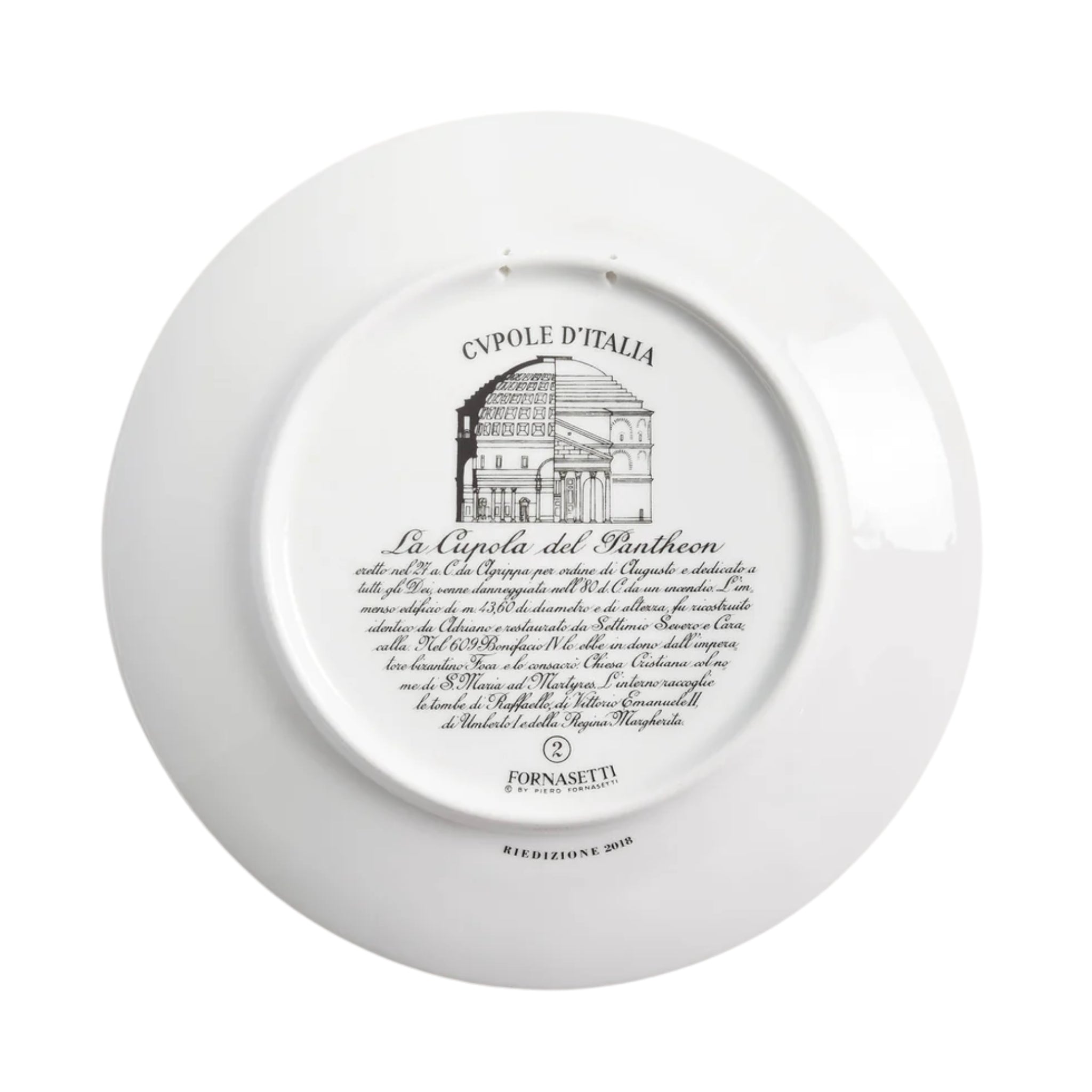Assiette Cupola Pantheon (Roma) de Fornasetti