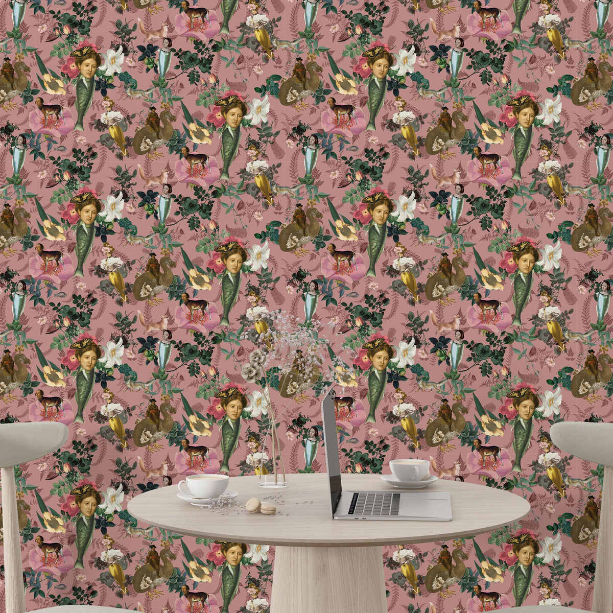 Papier peint Roserie blush de Nomad Design