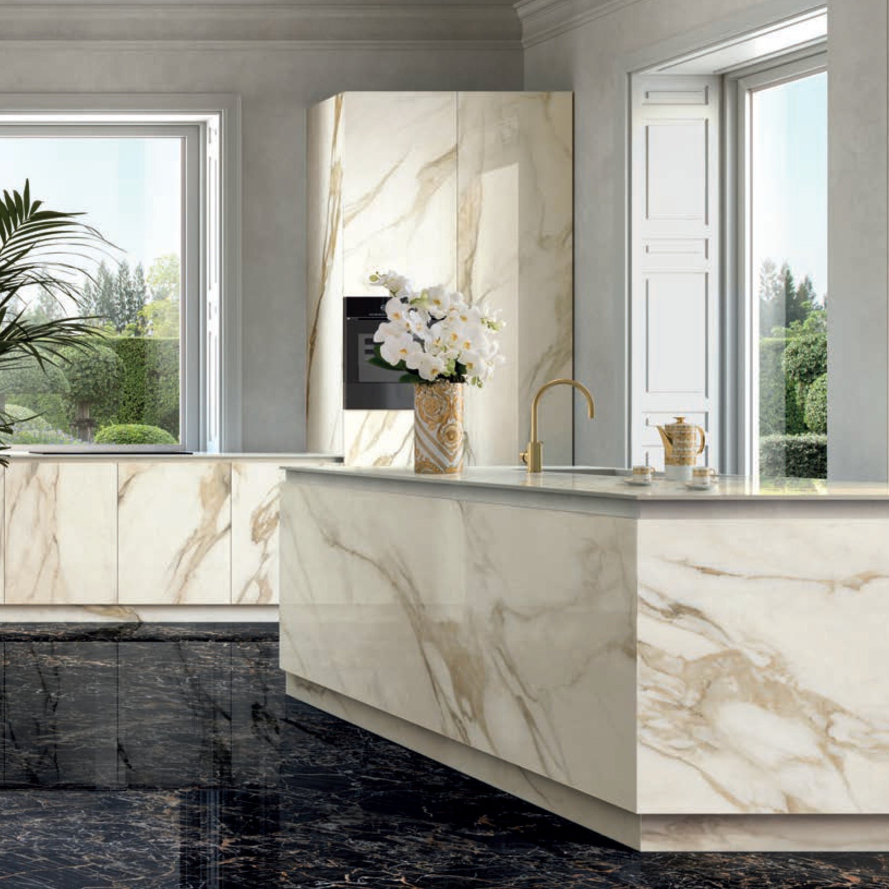 Céramique Calacatta Bright Effet marbre de Versace Ceramics