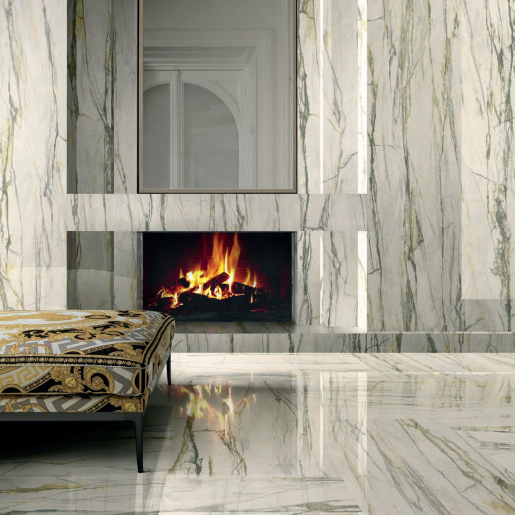 Céramique Calacatta Green Effet marbre de Versace Ceramics