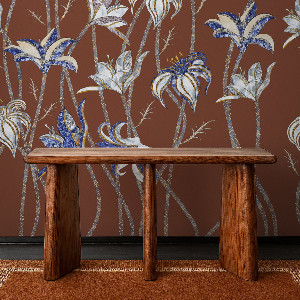 Papier peint Fiori Terracotta