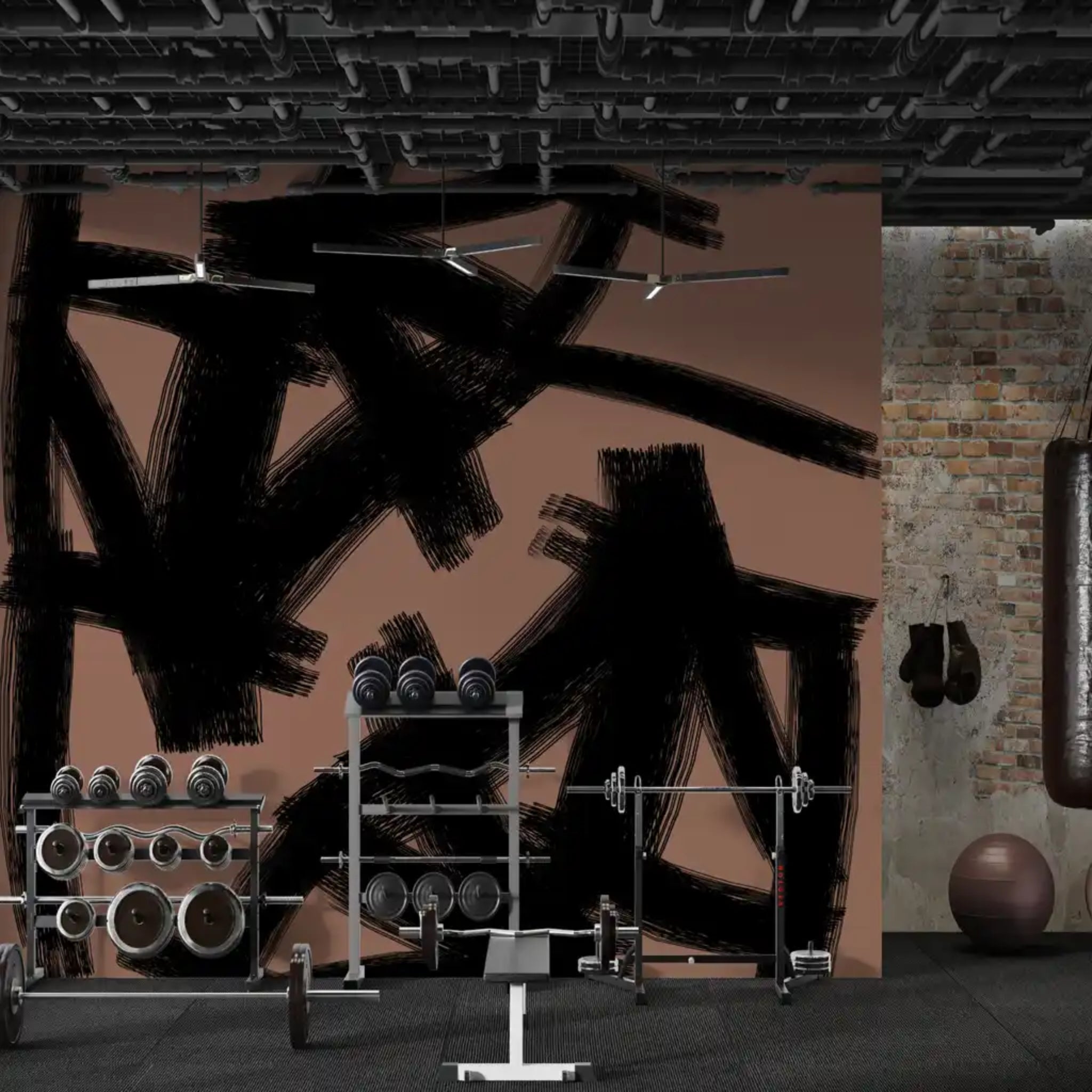 Papier peint Fusain chaos de Nomad Design Mural | Maison Territo