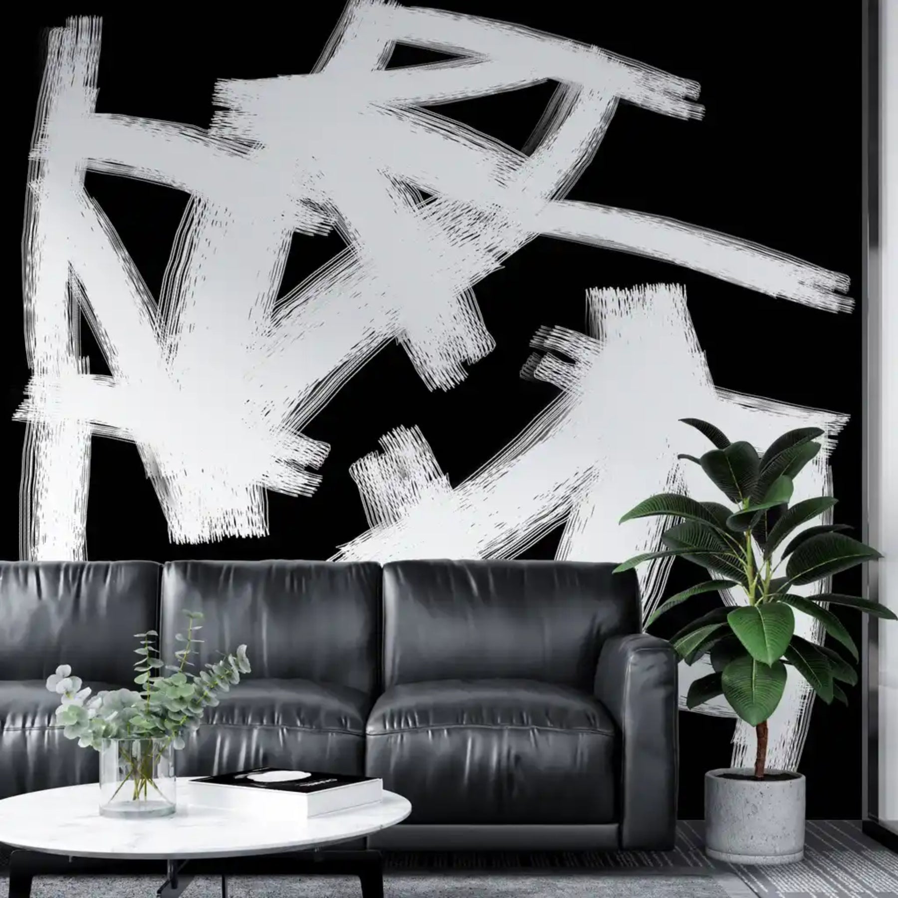 Papier peint Fusain chaos de Nomad Design Mural | Maison Territo