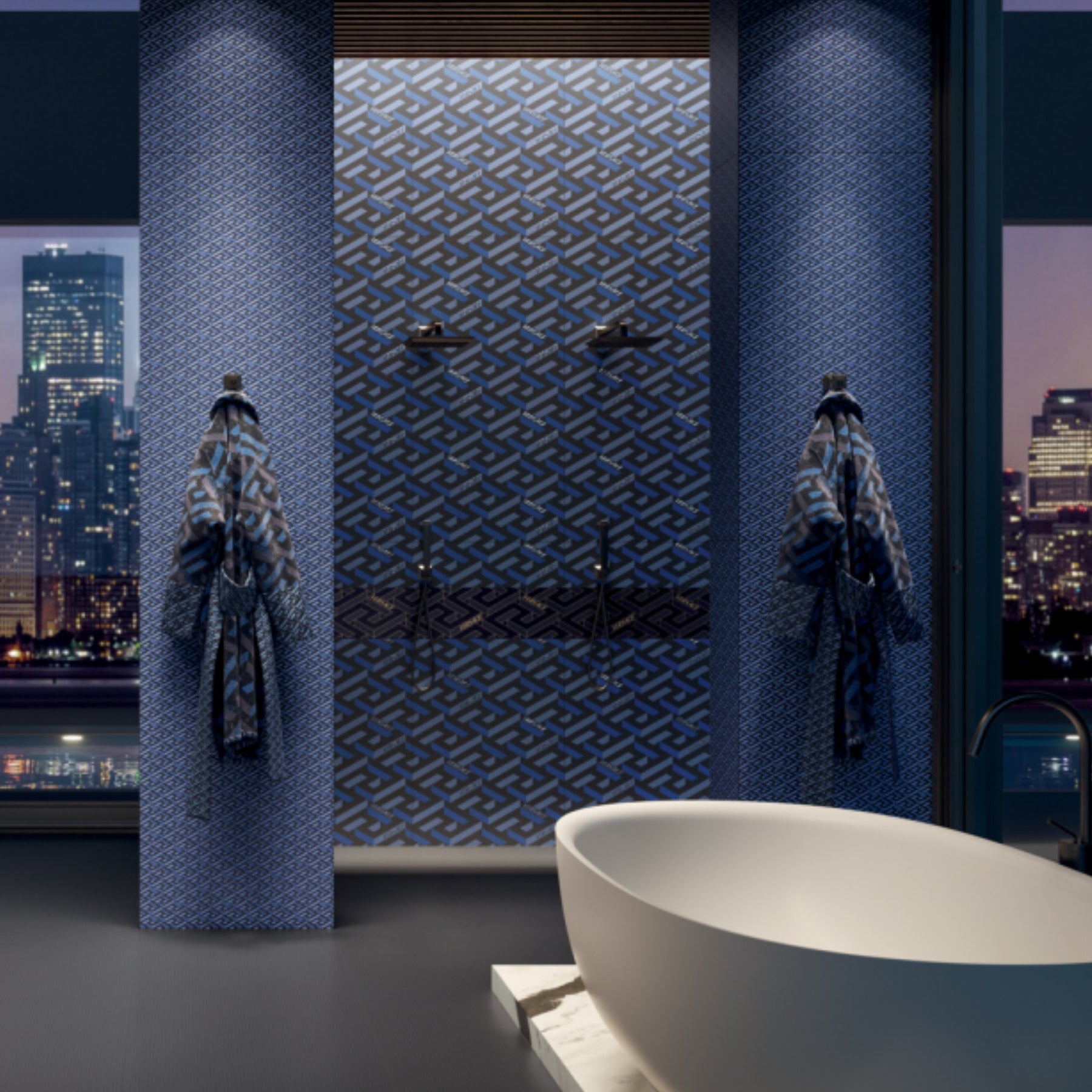 Céramique La Greca Maxi Blue de Versace Ceramics

