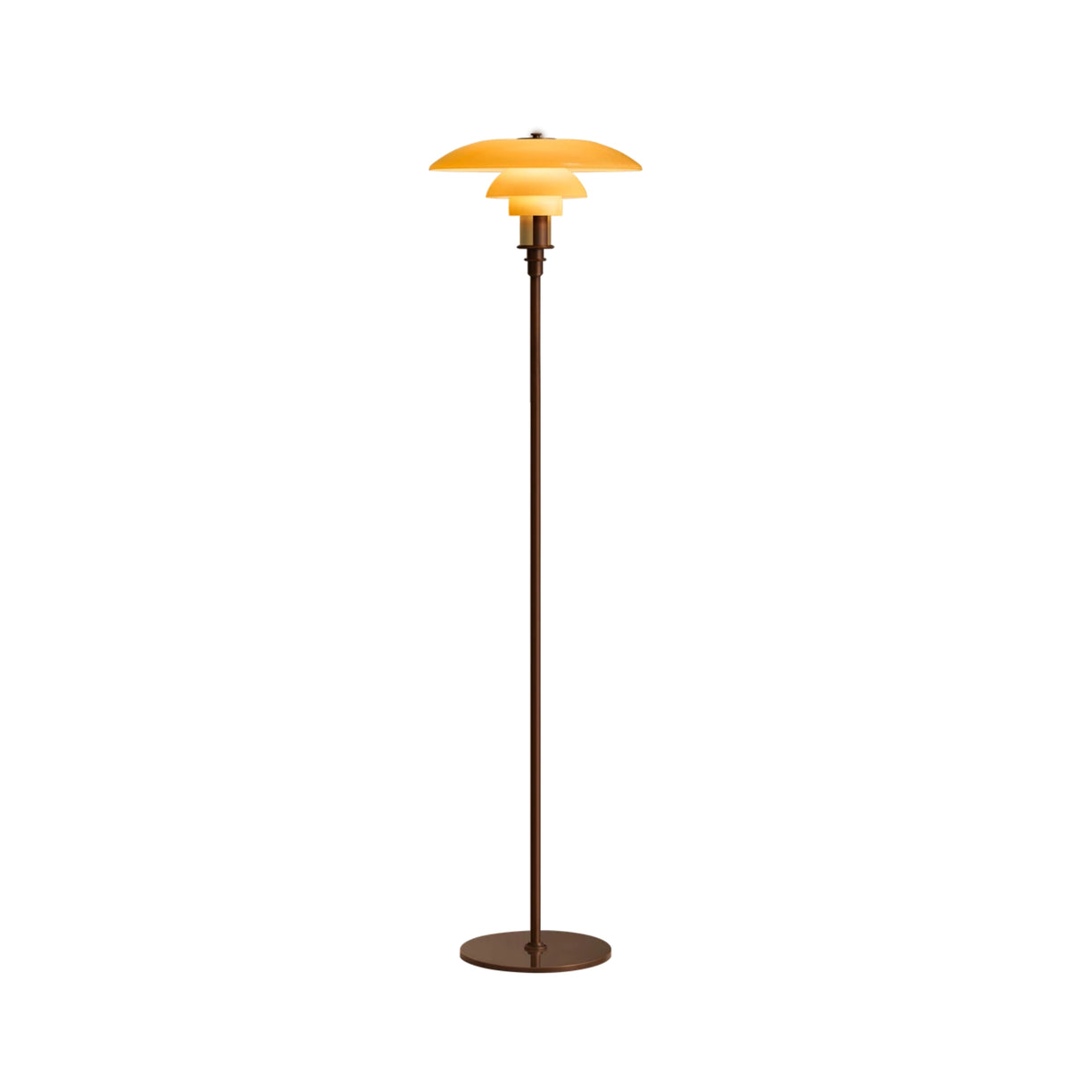 Lampe sur pied PH 3½-2½ en laiton vieilli de Louis Poulsen
