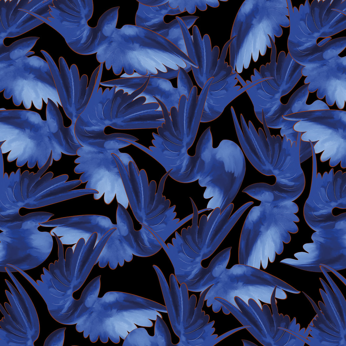 Papier peint Misteriosa Black & Blue de Leonardo Dini de MaVoix