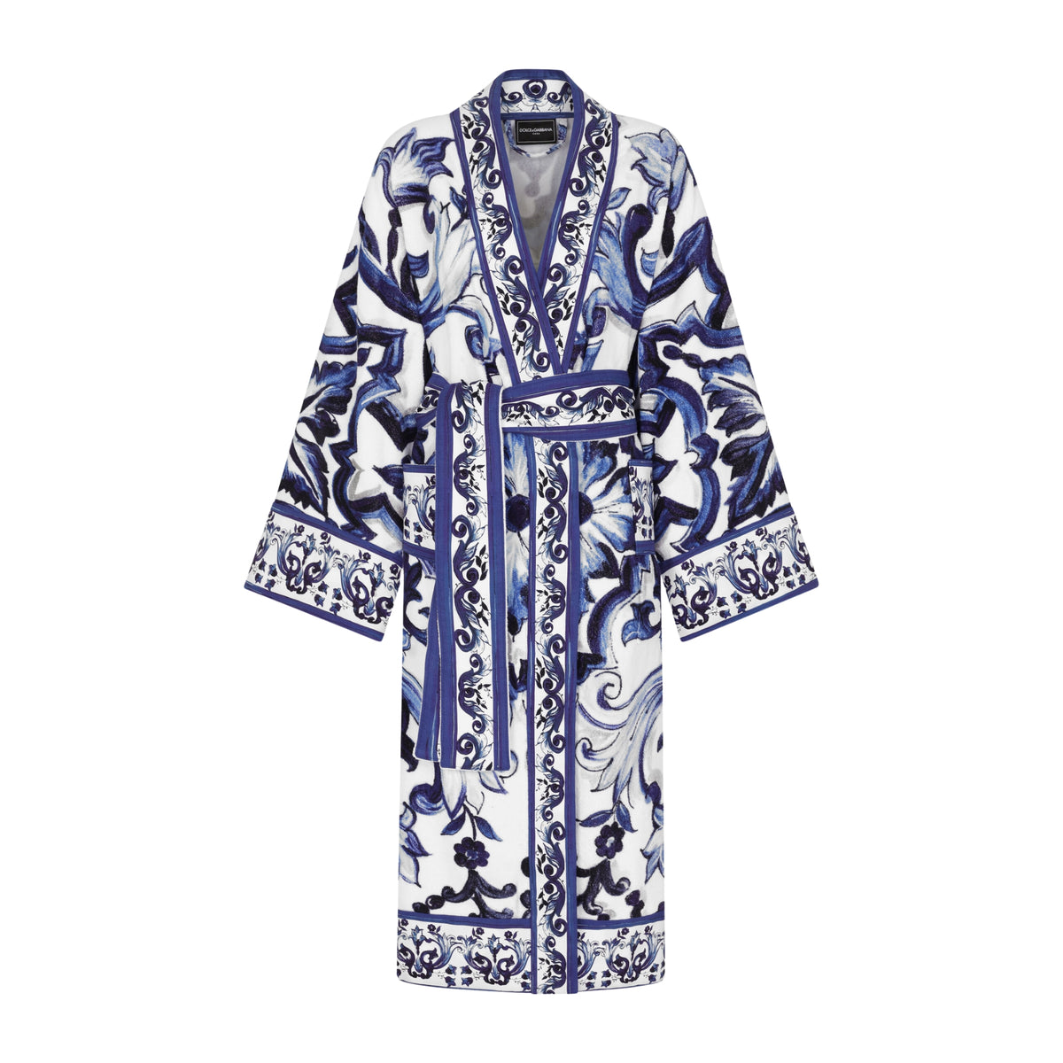 Peignoir en coton éponge Blu Mediterraneo de Dolce & Gabbana Casa