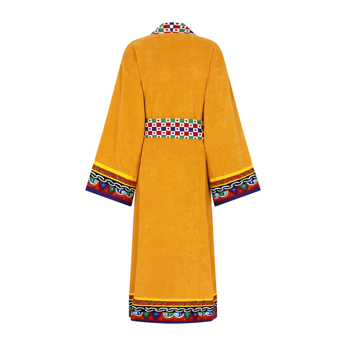 Peignoir en coton éponge Carretto Siciliano jaune de Dolce & Gabbana Casa