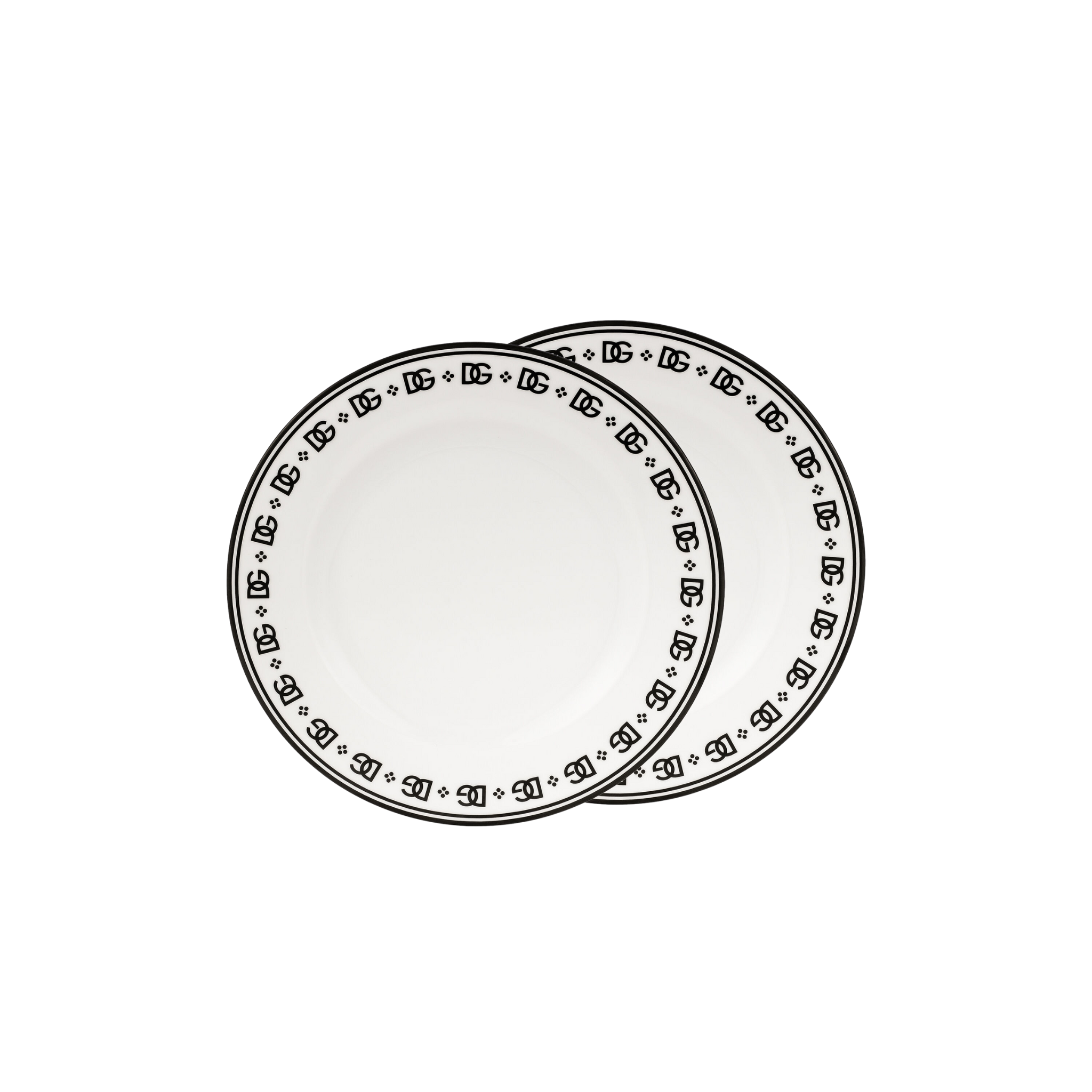 Set de 2 assiettes à dîner en porcelaine D&G Logo de Dolce & Gabbana Casa