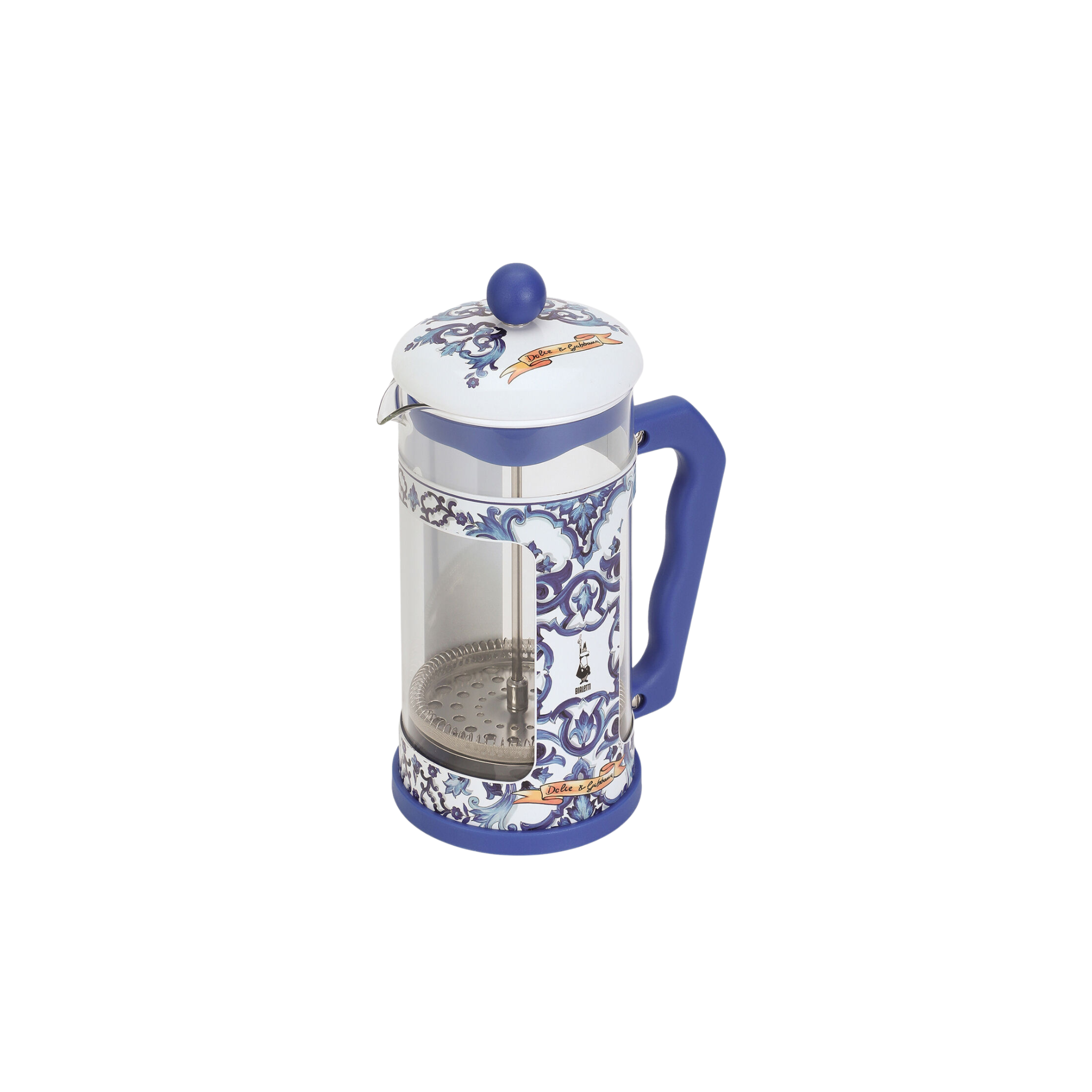 La cafetière à piston Bialetti Blu Mediterraneo de Dolce & Gabbana Casa