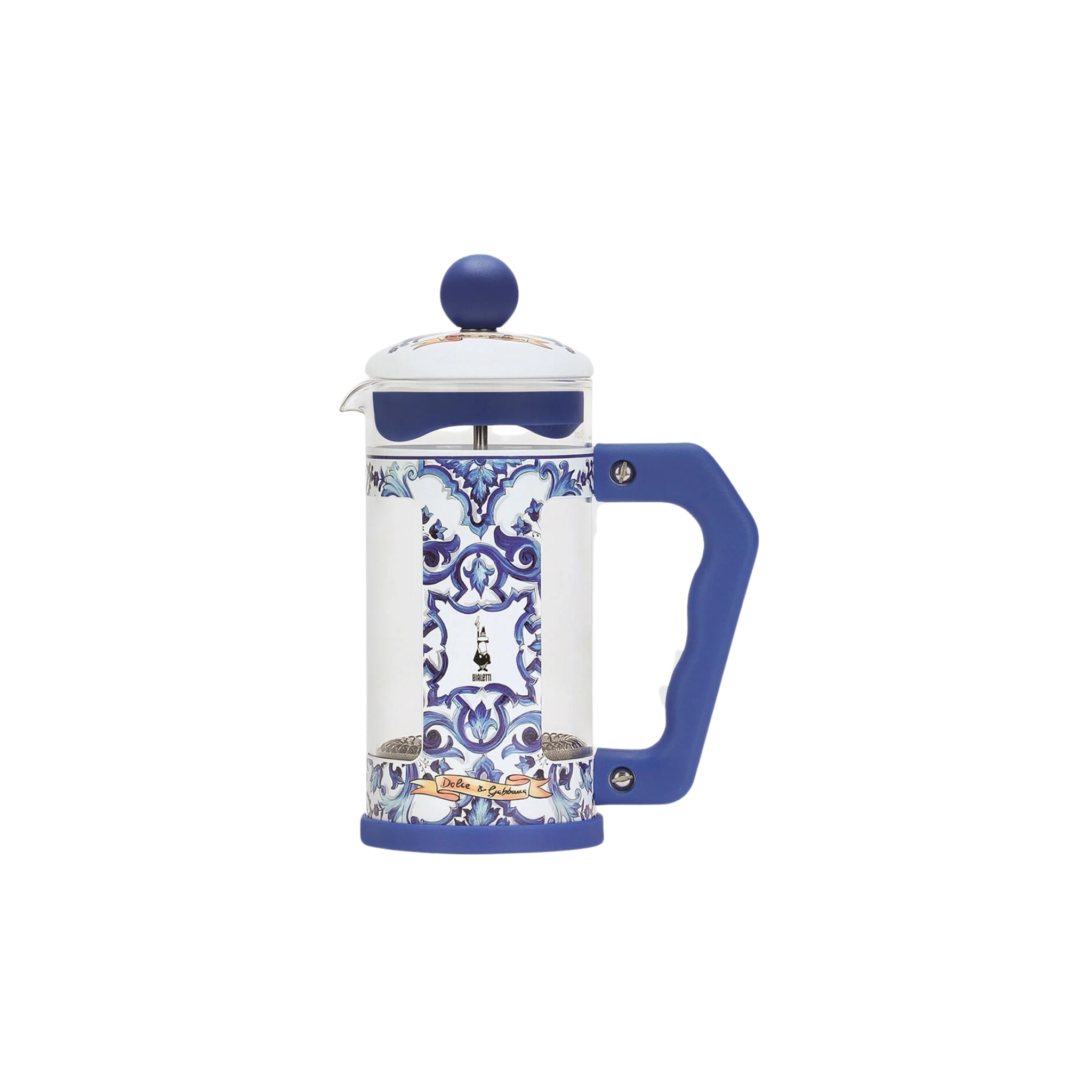 La cafetière à piston Bialetti Blu Mediterraneo de Dolce & Gabbana Casa