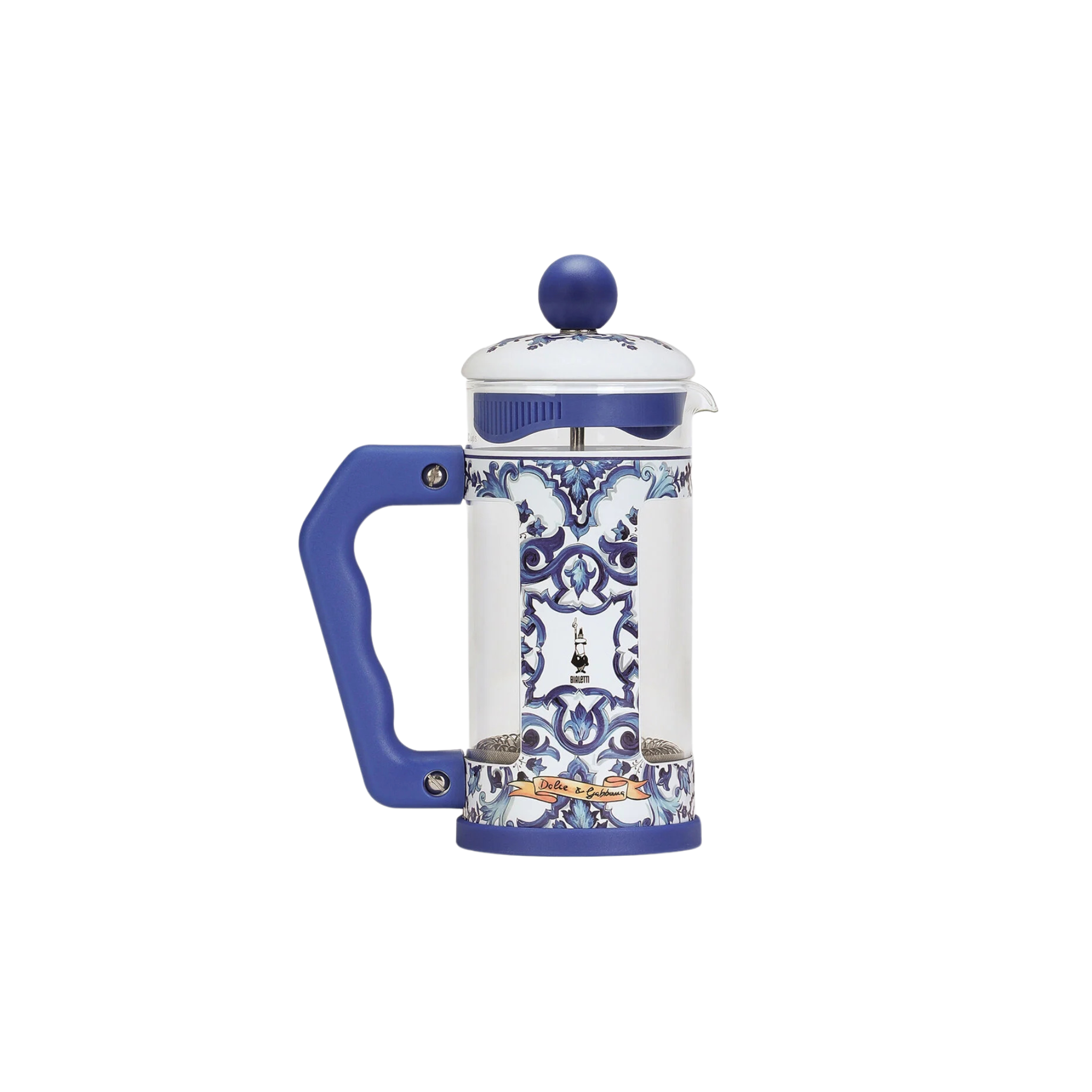La cafetière à piston Bialetti Blu Mediterraneo de Dolce & Gabbana Casa