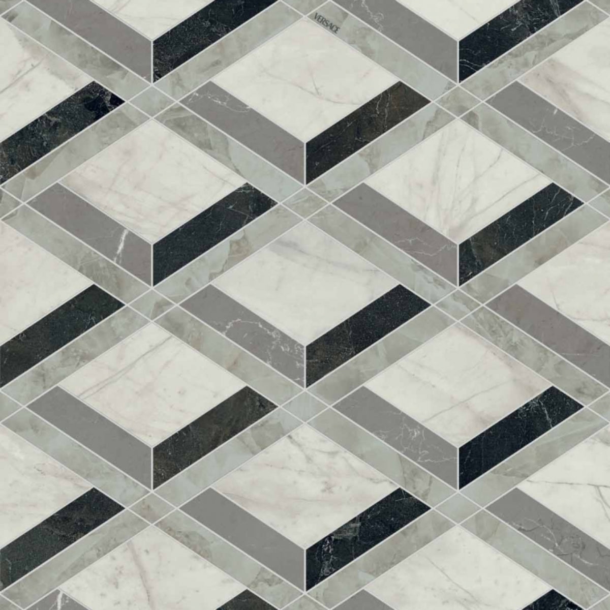 Céramique Tarsia Lozenge Nero de Versace Ceramics