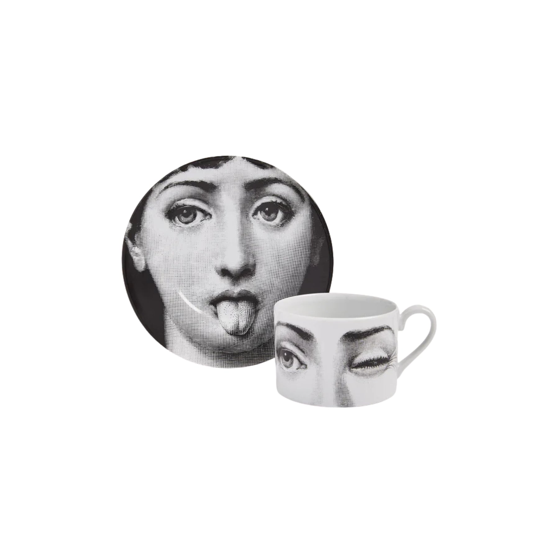 Tasse à thé Fornasetti Tema e Variazioni L’Antipatico de Fornasetti | Maison Territo