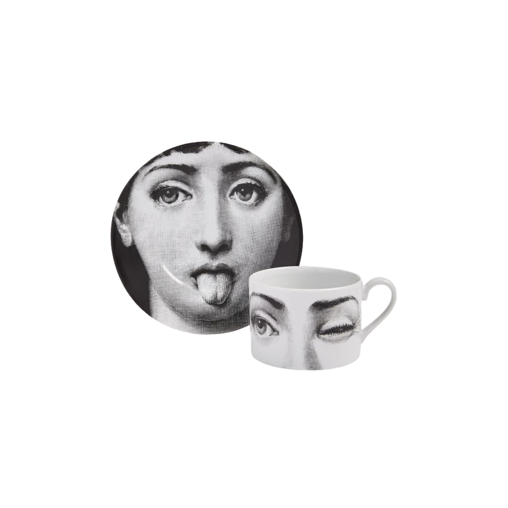 Tasse à thé Fornasetti Tema e Variazioni L’Antipatico de Fornasetti | Maison Territo