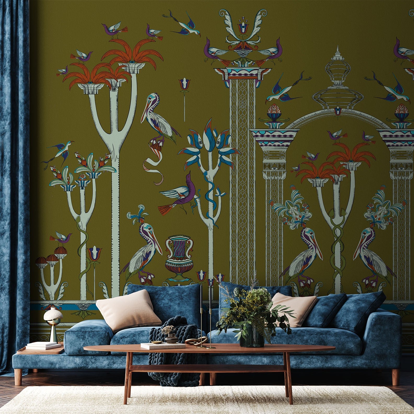 Papier peint Via Salvestrina 12 Verde Oliva de MaVoix 