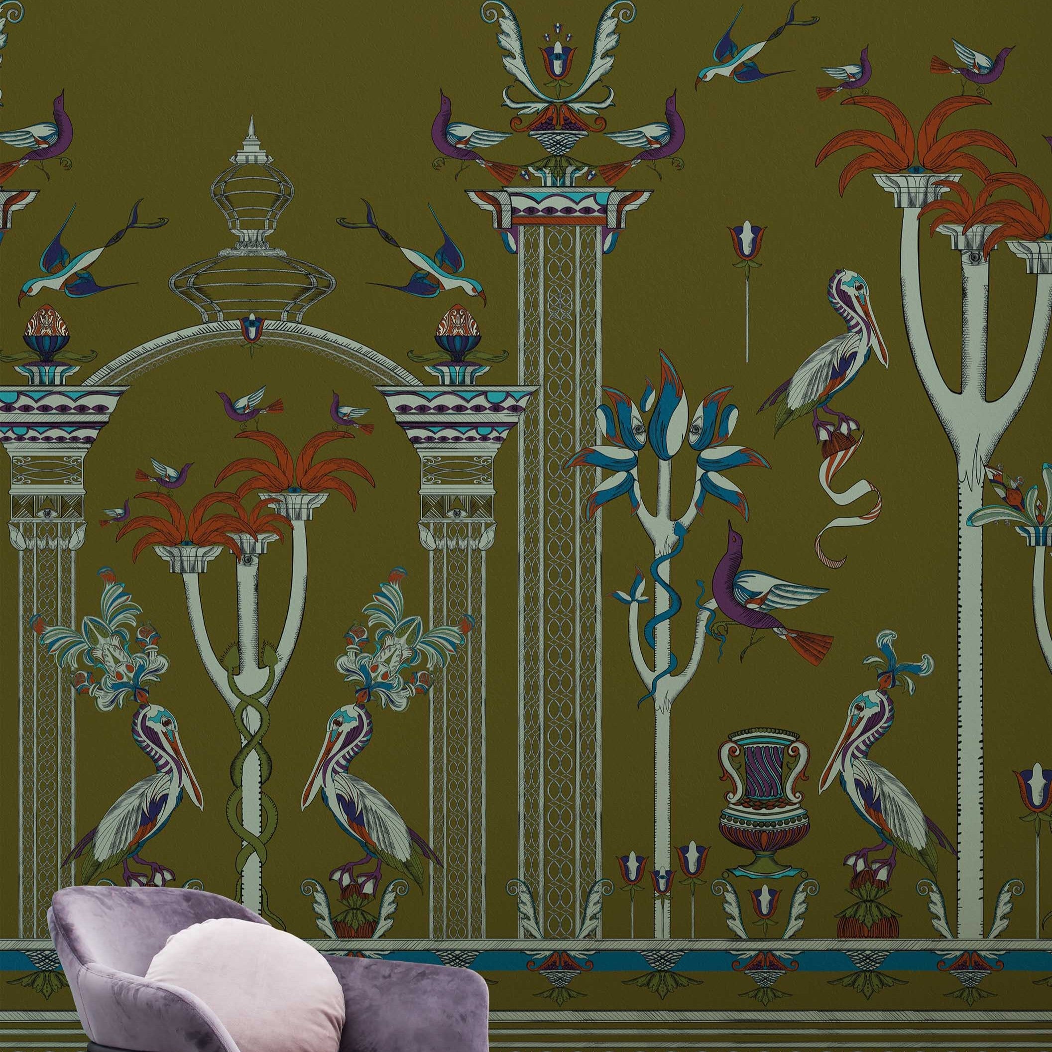 Papier peint Via Salvestrina 12 Verde Oliva de MaVoix 