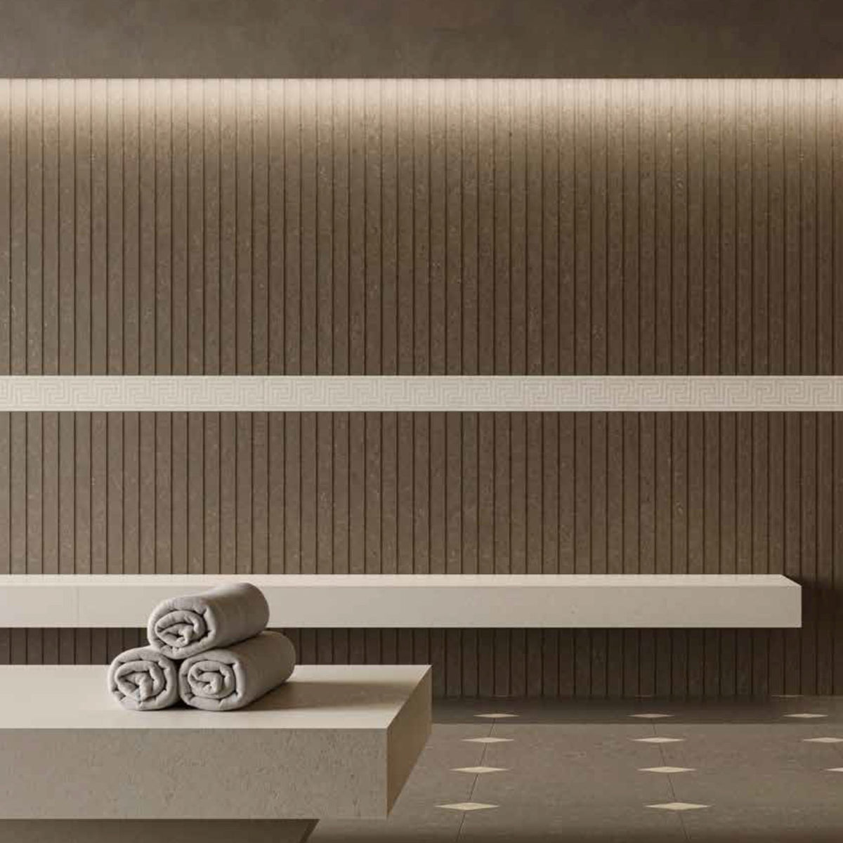 Céramique V Stone Fluted Brown de Versace Ceramics