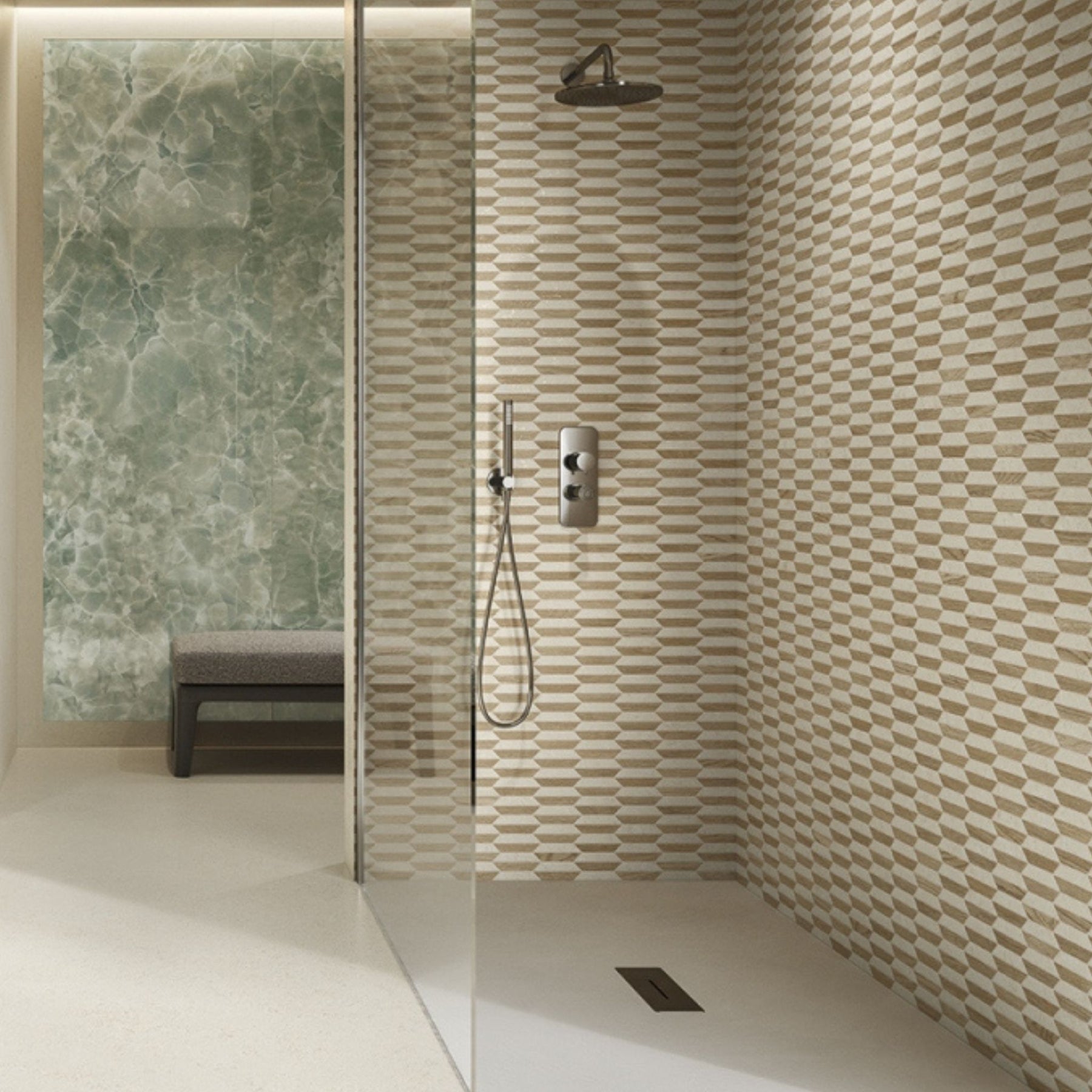 Céramique V Stone Mosaico Lozenge Beige de Versace Ceramics
