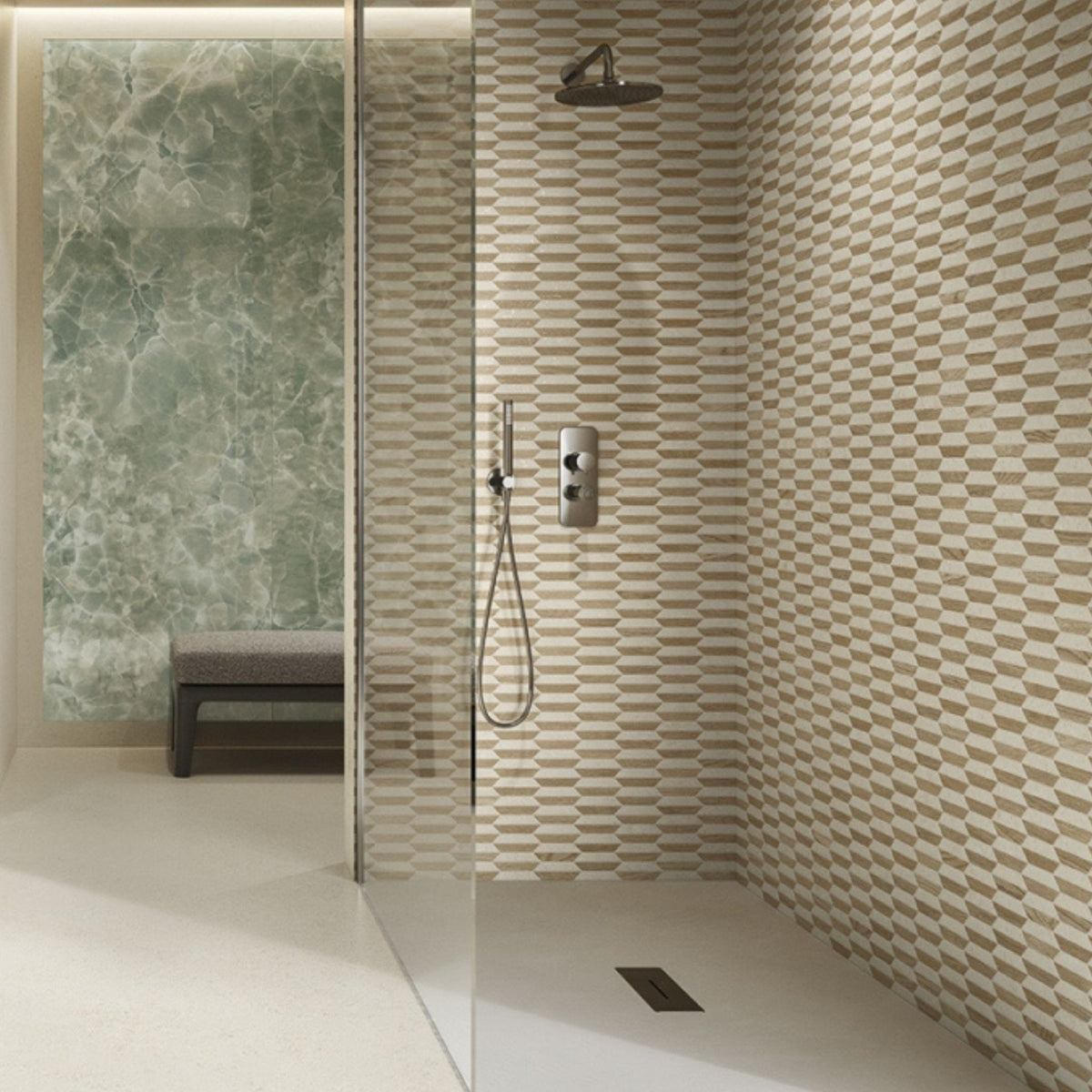 Céramique V Stone Mosaico Lozenge Beige de Versace Ceramics