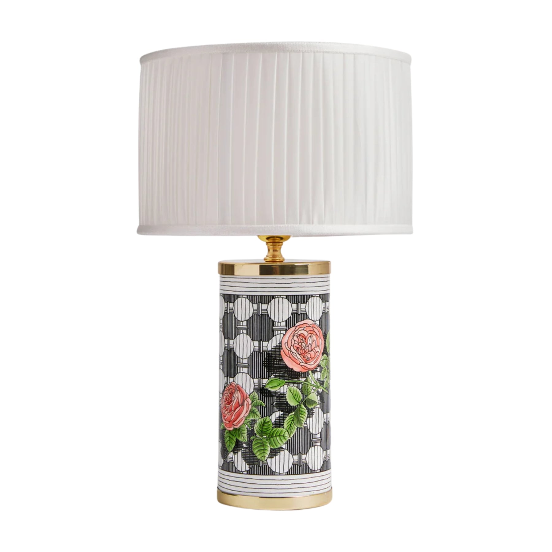 Abat-jour cylindrique en tissu plissé de Fornasetti | Maison Territo