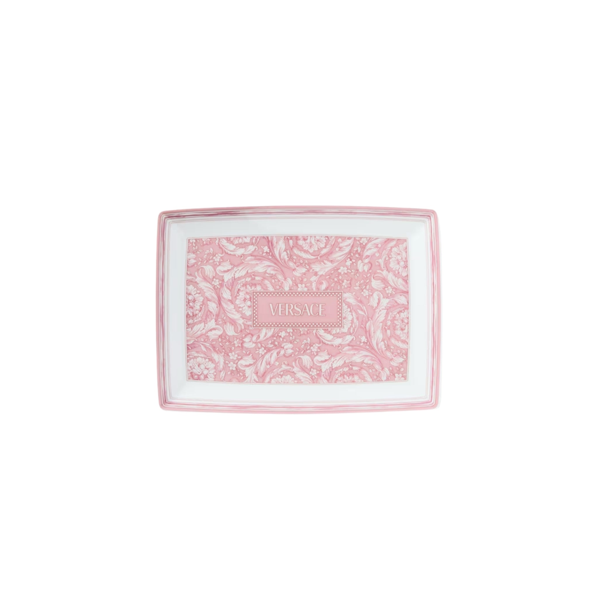 Assiette rectangulaire Barocco Rose de Versace Home