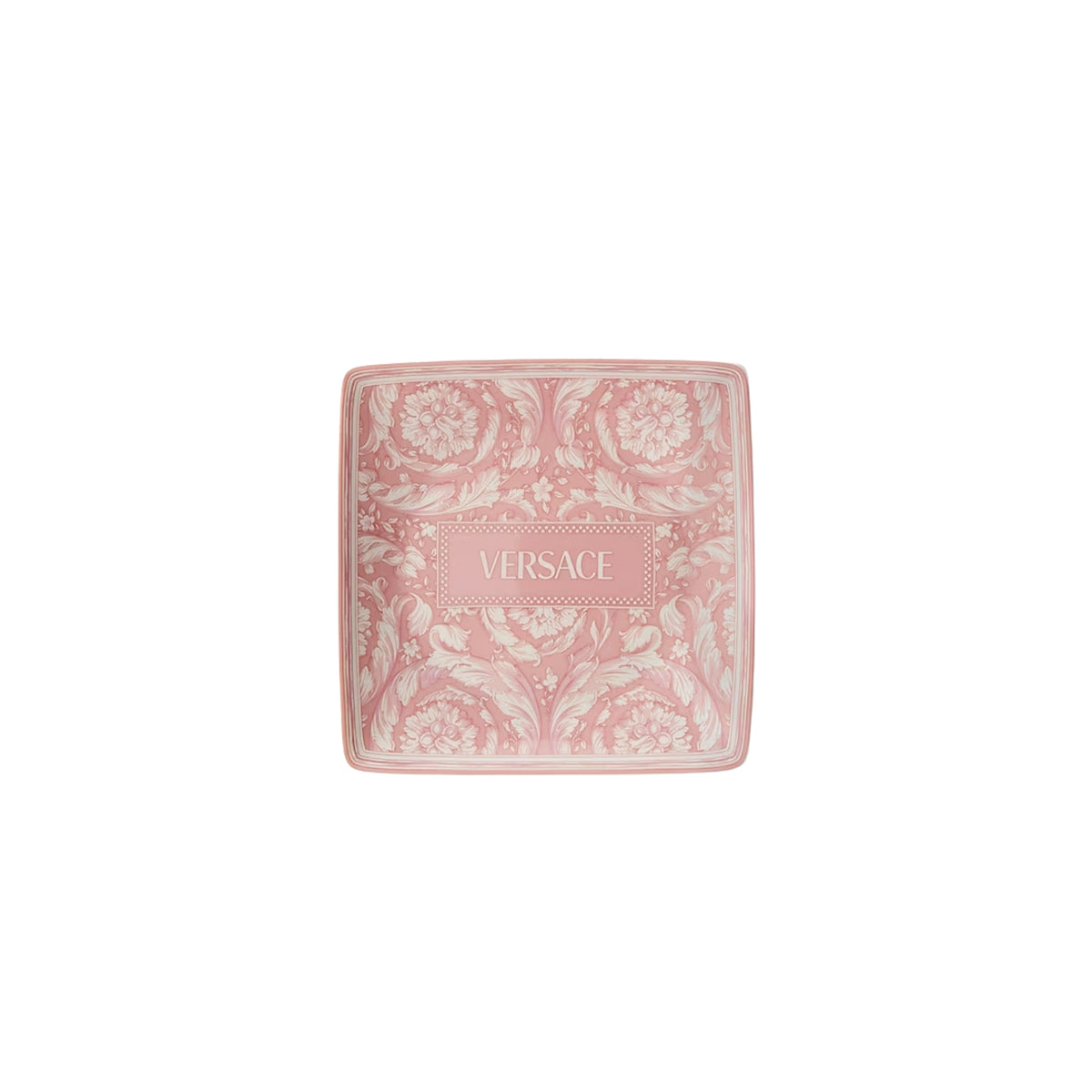 Assiette carrée Barocco Rose de Versace Home