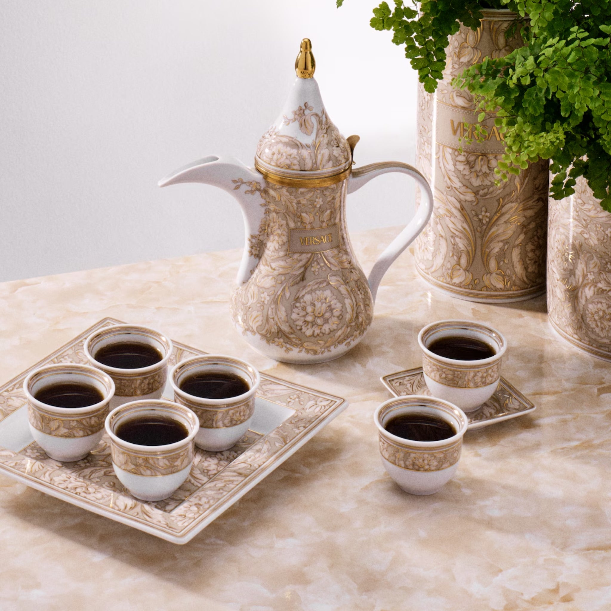 Set de 6 tasses à espresso Barocco beige de Versace Home