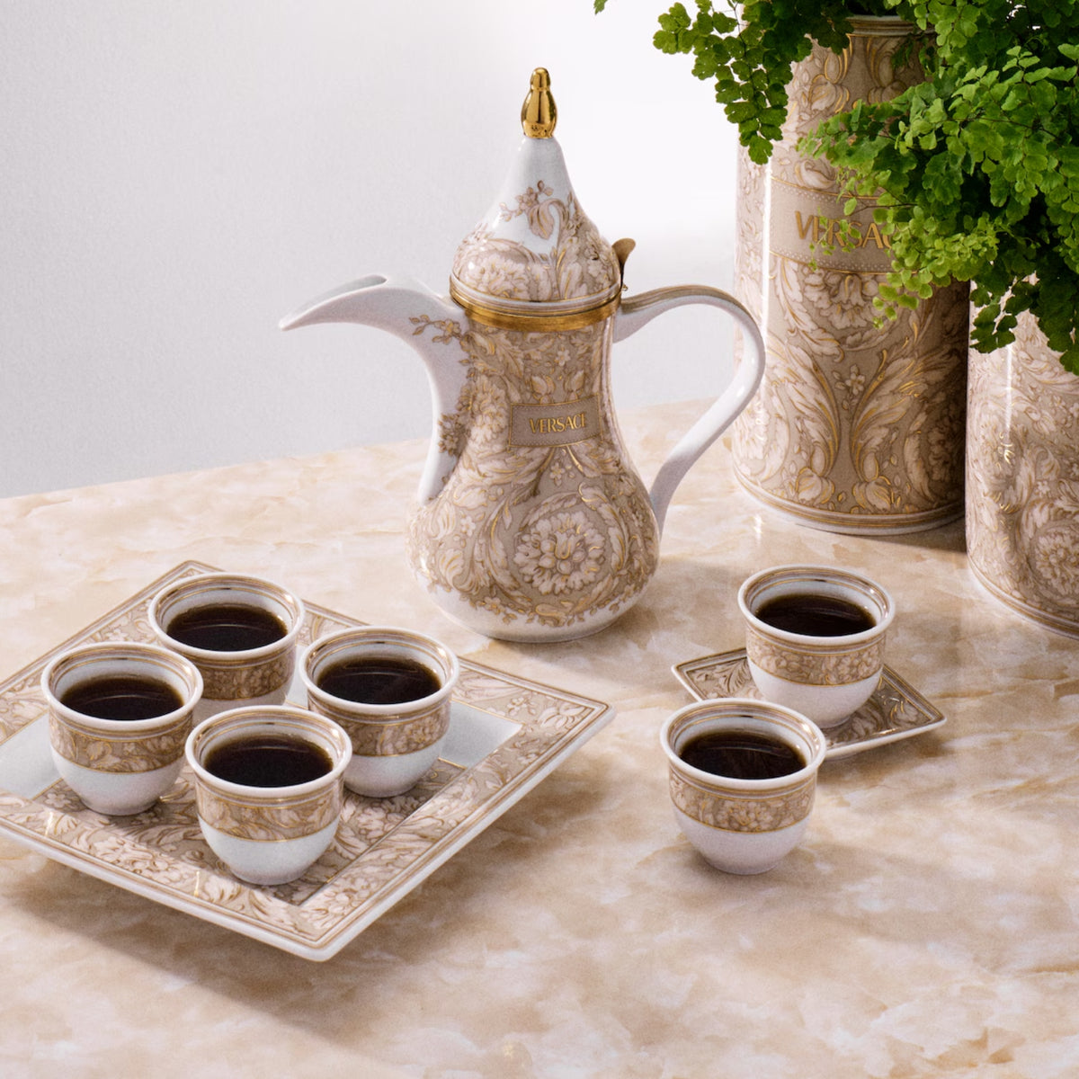 Set de 6 tasses à espresso Barocco beige de Versace Home