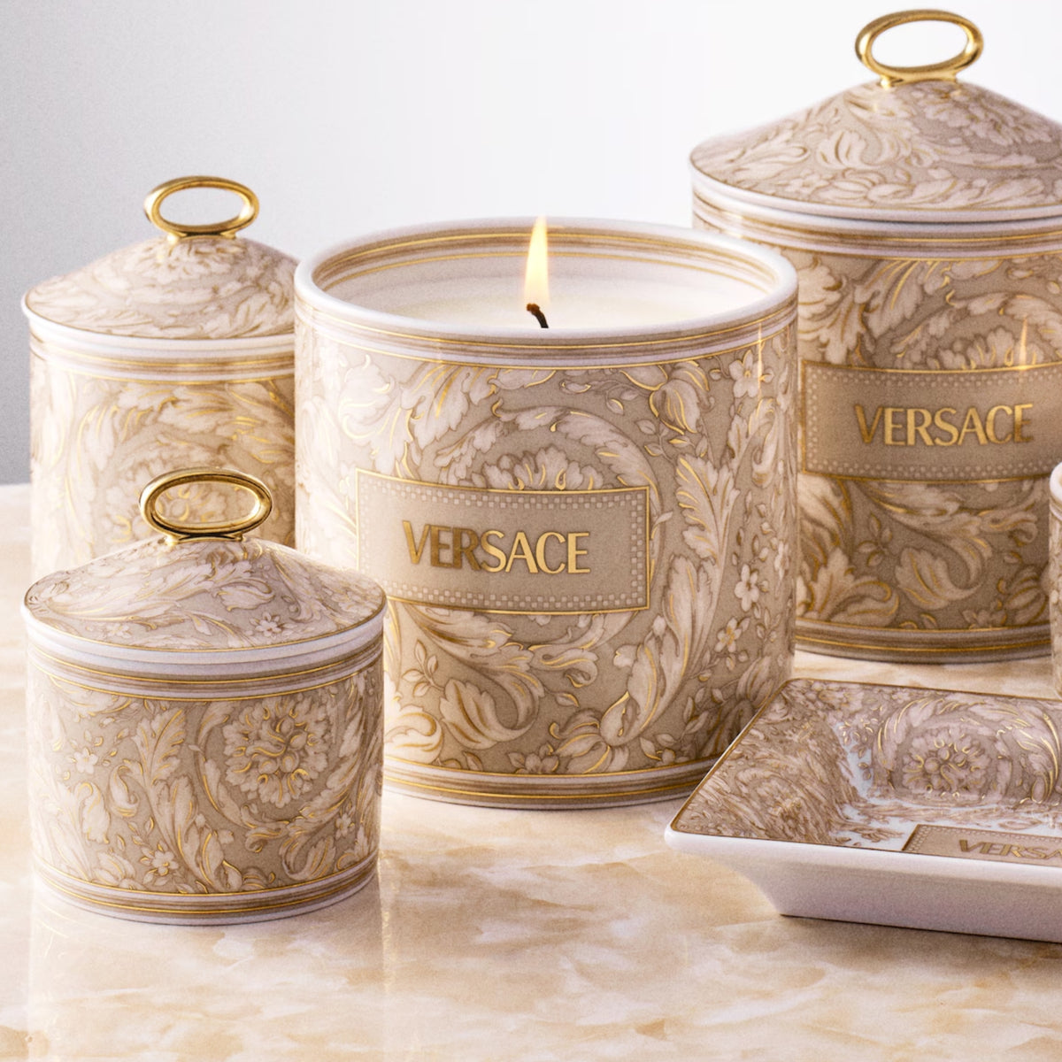 Sucrier Barocco beige de Versace Home