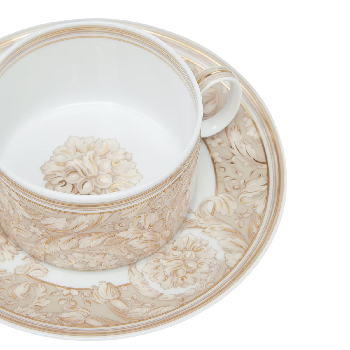 Set de Tasse à Thé & Soucoupe Barocco beige de Versace Home