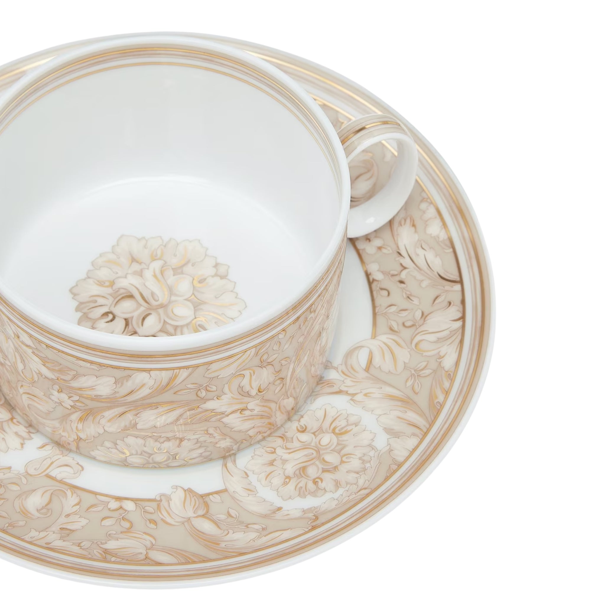 Set de Tasse à Thé & Soucoupe Barocco beige de Versace Home