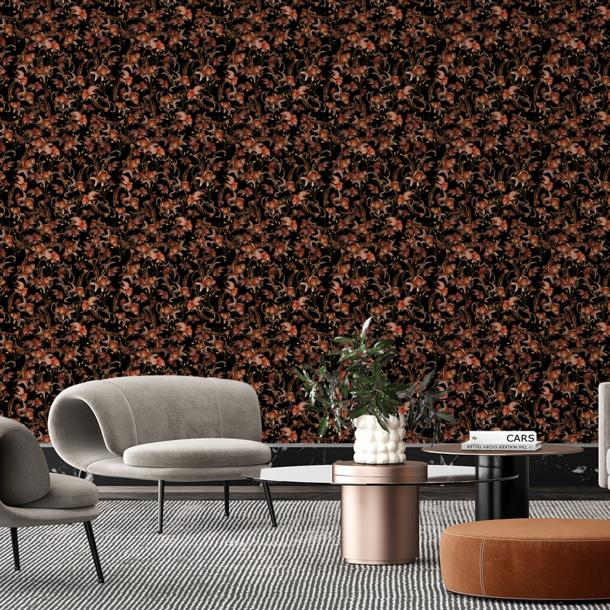 Caviar Rouge wallpaper Nomad x Rebel design | Maison Territo