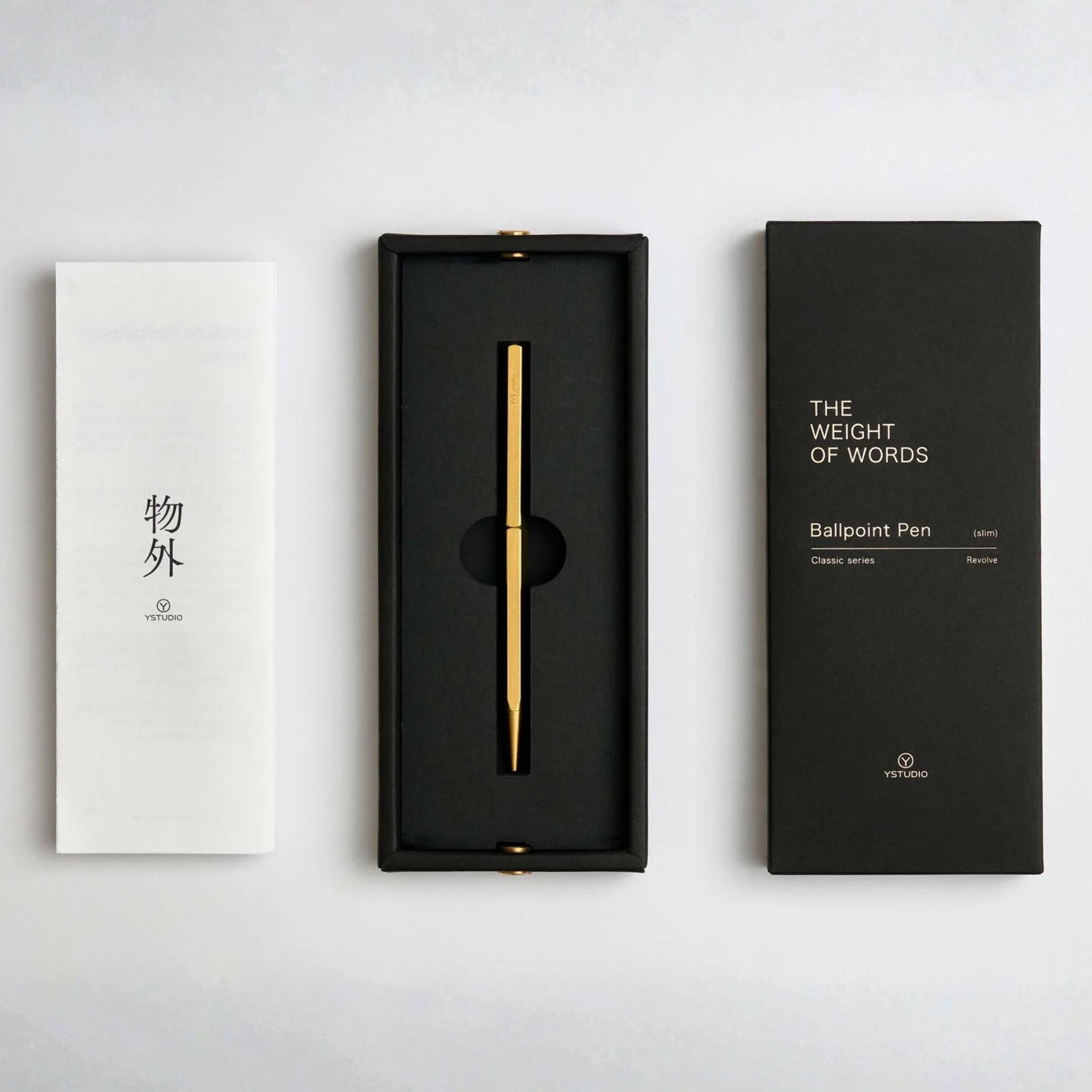 Stylo bille slim Classic Revolve - Brass de YStudio