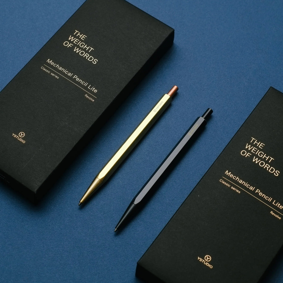 Crayon porte-mine Classic Revolve Lite - Brass de YStudio