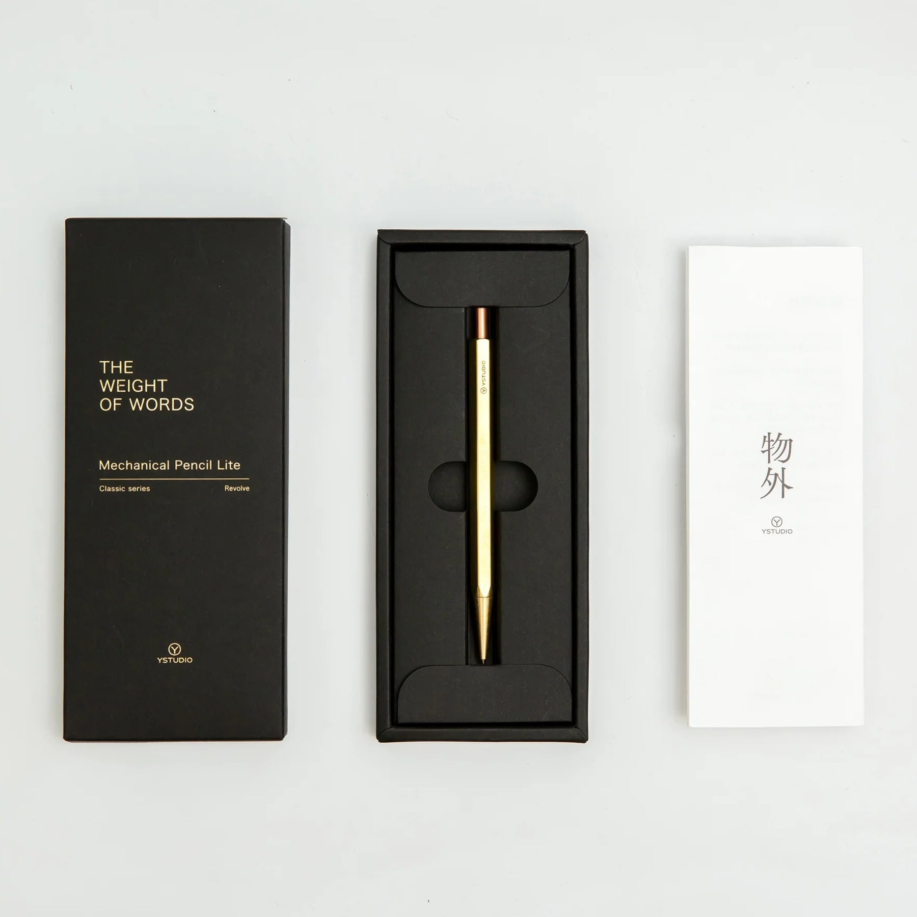 Crayon porte-mine Classic Revolve Lite - Brass de YStudio
