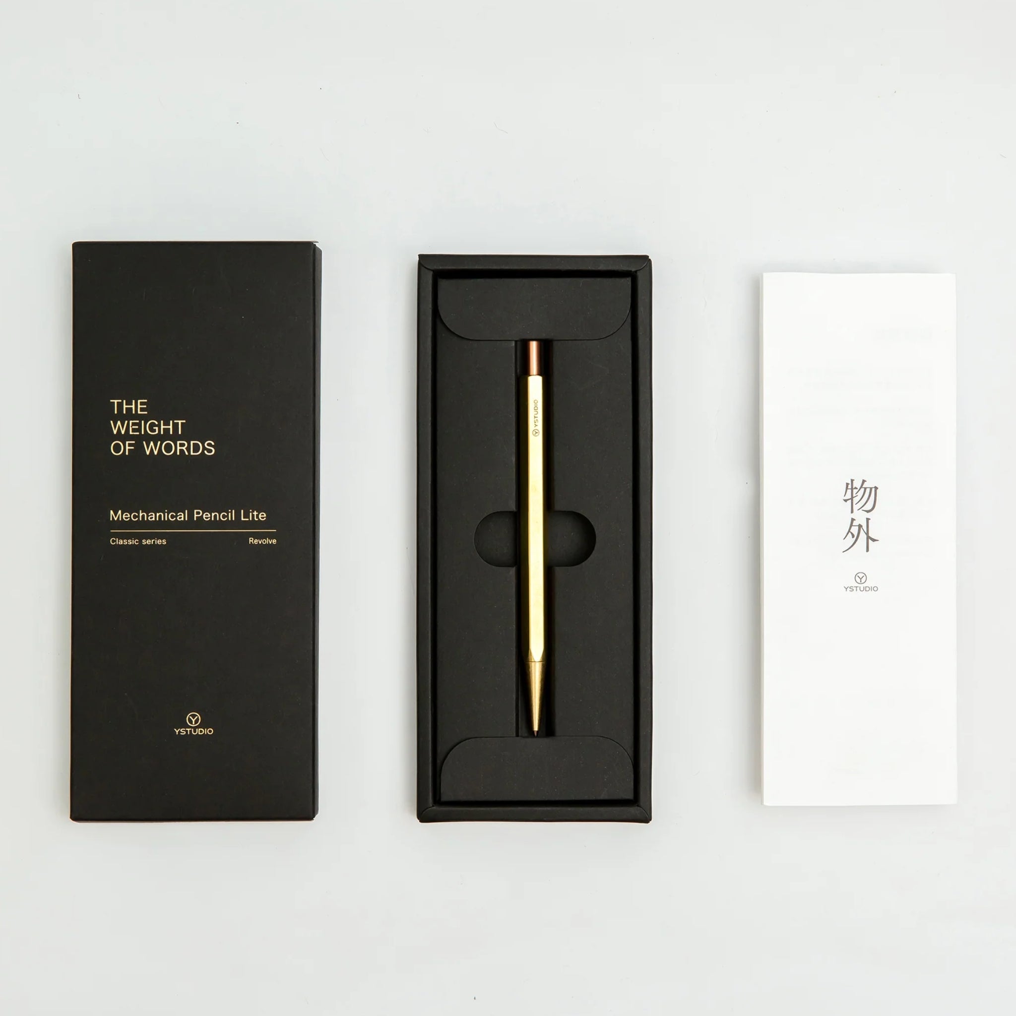 Crayon porte-mine Classic Revolve Lite - Brass de YStudio