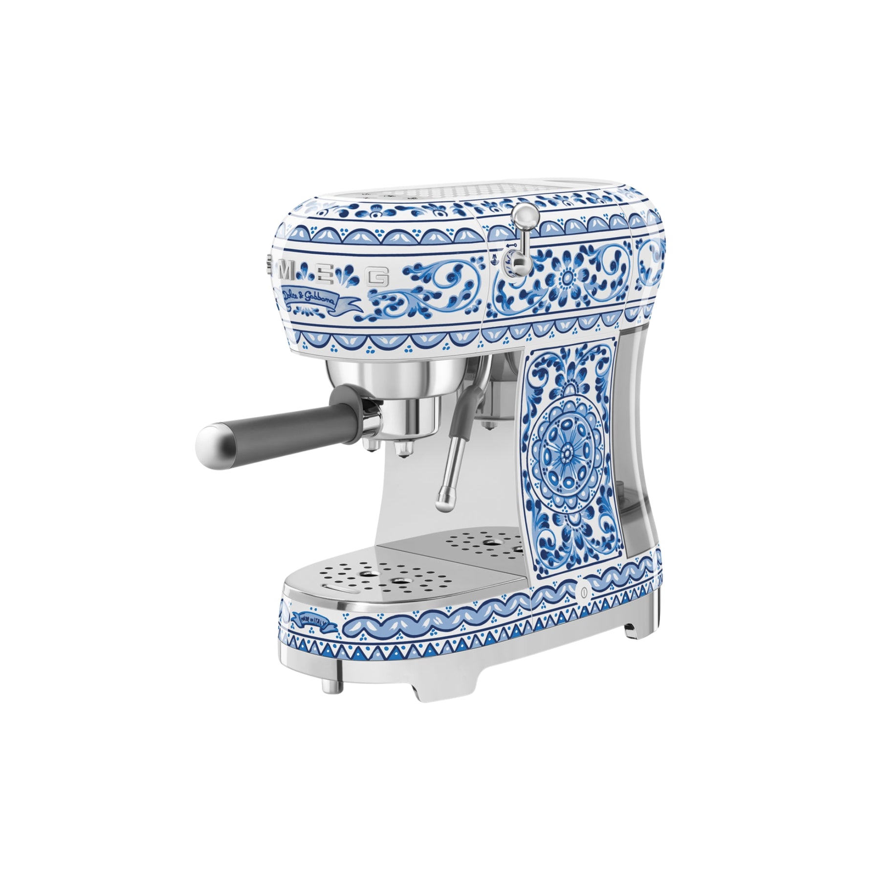 Machine à café Espresso manuelle Blu Mediterraneo de Smeg et Dolce & Gabbana Casa