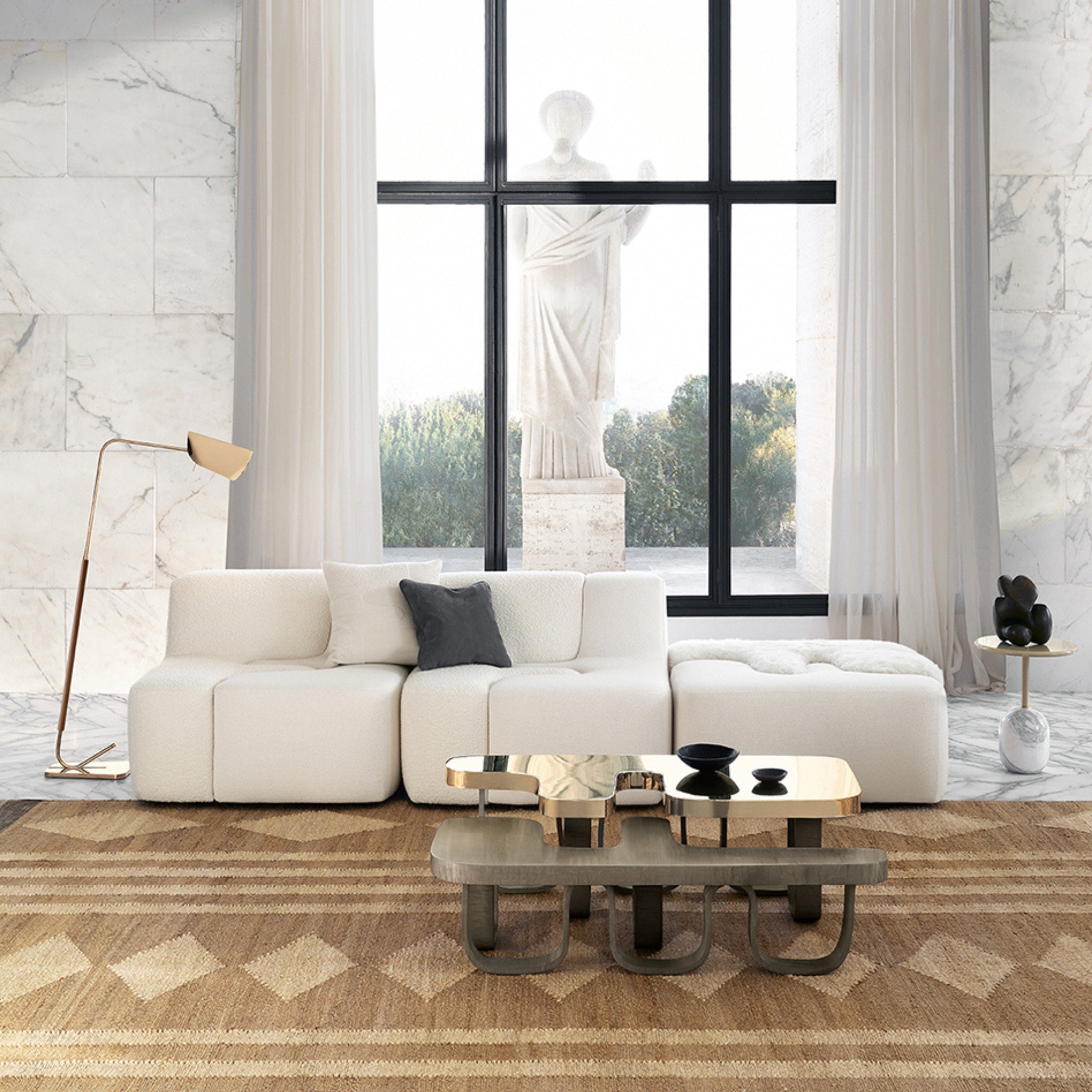 【FENDI CASA】アニマル柄　イタリア製フェザークッション FFクッション ダブグレー | Fendi