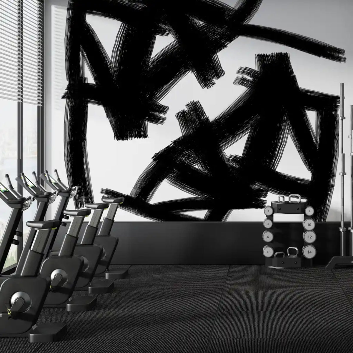 Papier peint Fusain chaos blanc de Nomad Design Mural 