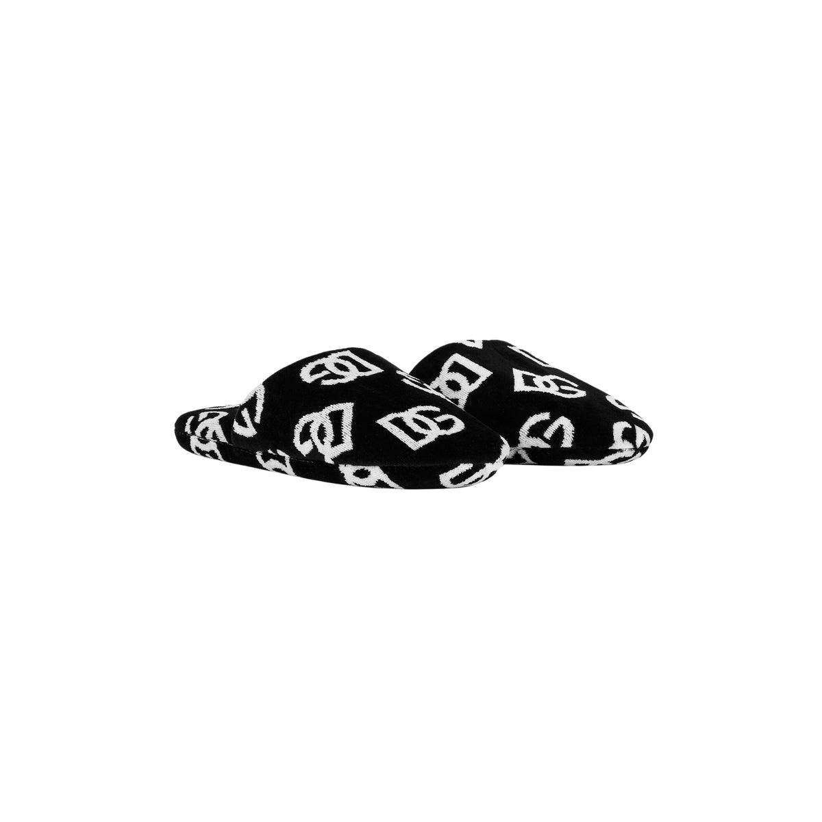 Chaussons en coton éponge jacquard DG Logo de Dolce & Gabbana
