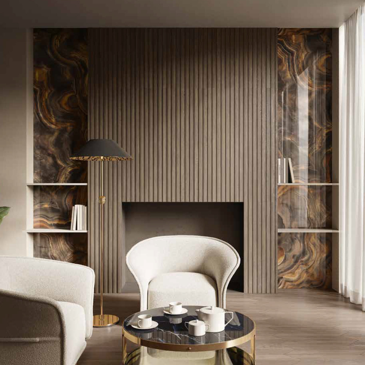 Leatherwood Fluted Ebony de Versace Ceramics