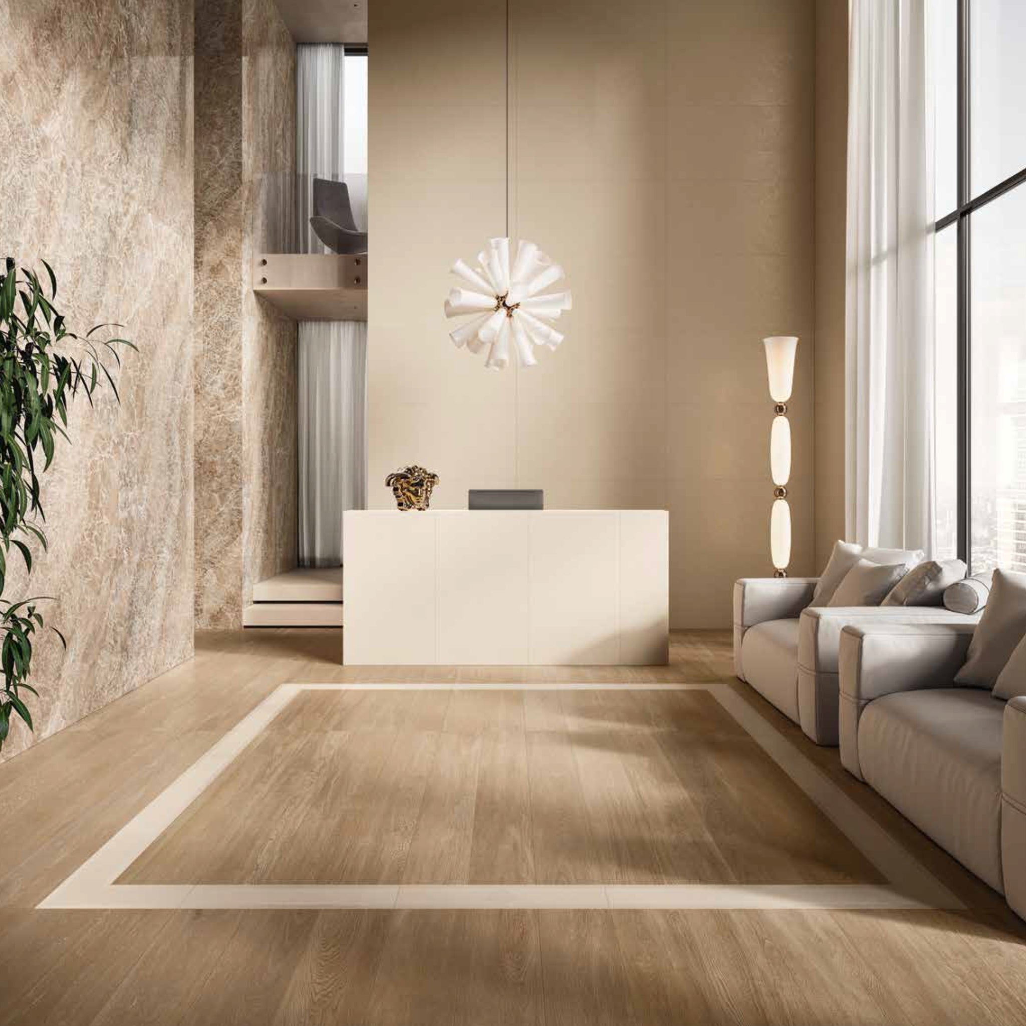 Tarsia Prospect Avorio ceramic by Versace Ceramics | Maison Territo