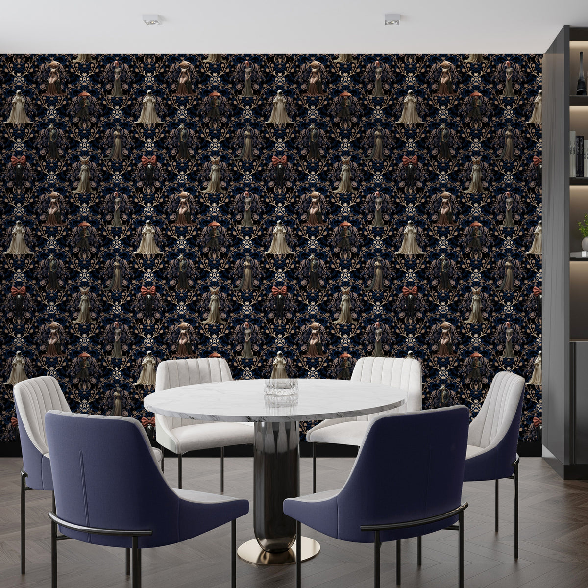 Papier peint Mascarade bleu de Nomad Design